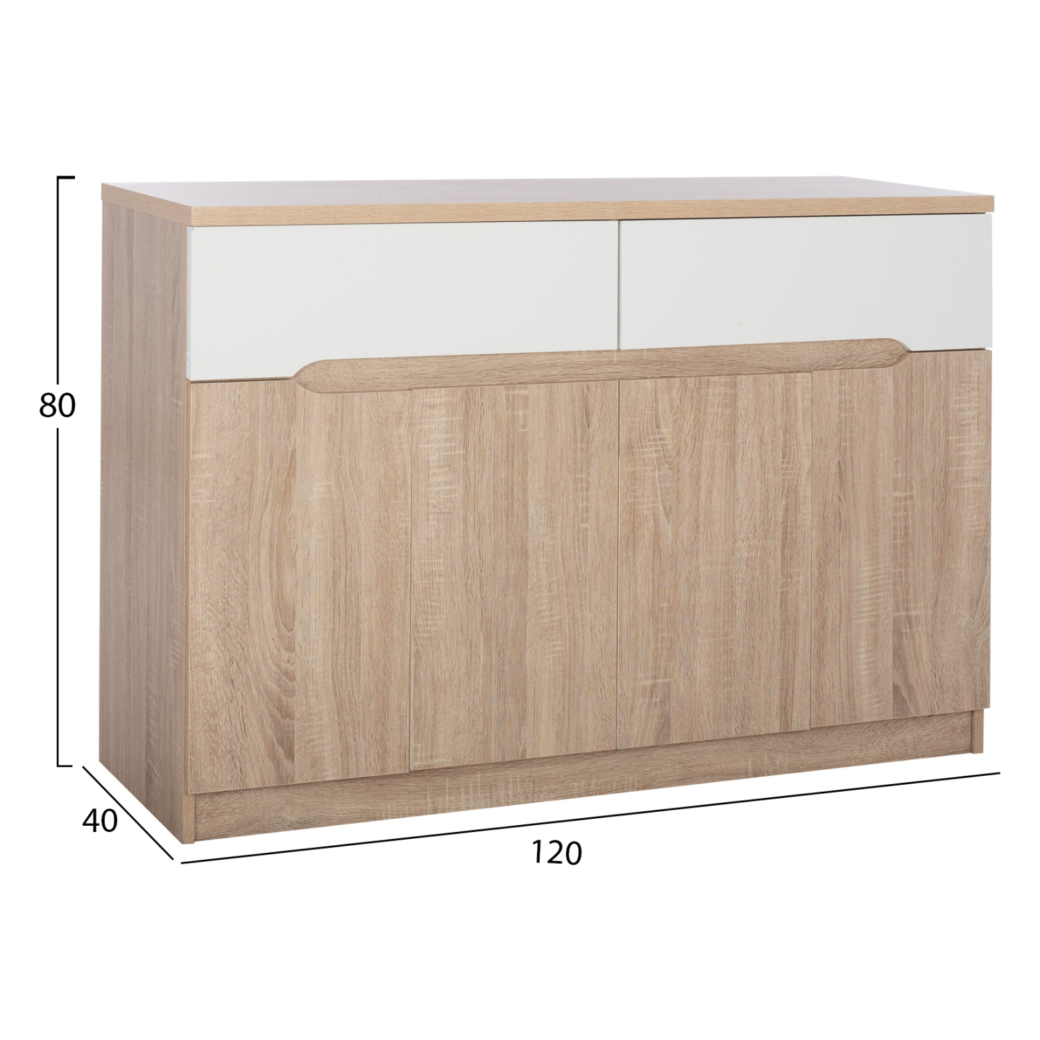 ΜΠΟΥΦΕΣ JOLENE HM2234.02 2 ΣΥΡΤΑΡΙΑ &amp; 4 ΠΟΡΤΕΣ SONAMA 120X40X80εκ. 2