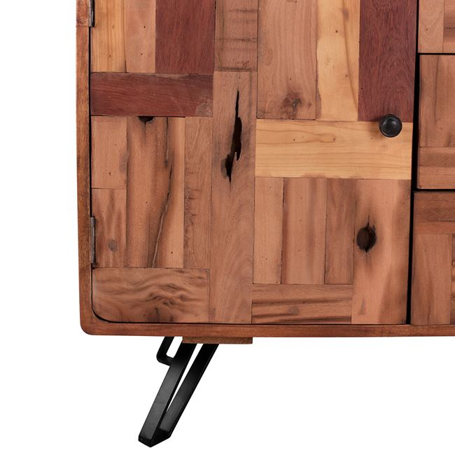 ΜΠΟΥΦΕΣ HM8382 JAIDA ΑΠΟ ΞΥΛΟ MANGO &amp; ΜΕΤΑΛΛΙΚΑ ΠΟΔΙΑ 140Χ40Χ80ΕΚ 7