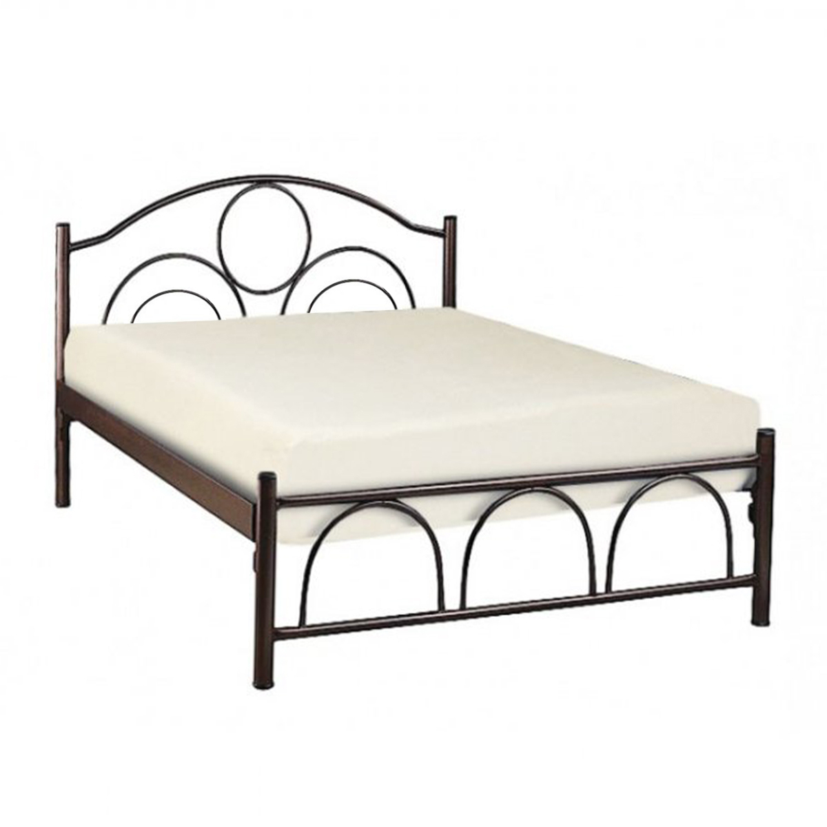 ΜΕΤΑΛΛIKO ΚΡΕΒΑΤΙ ΚΥΚΛΟΣ 150x200x90Yεκ. ΚΑΦΕ HM10366.01 1