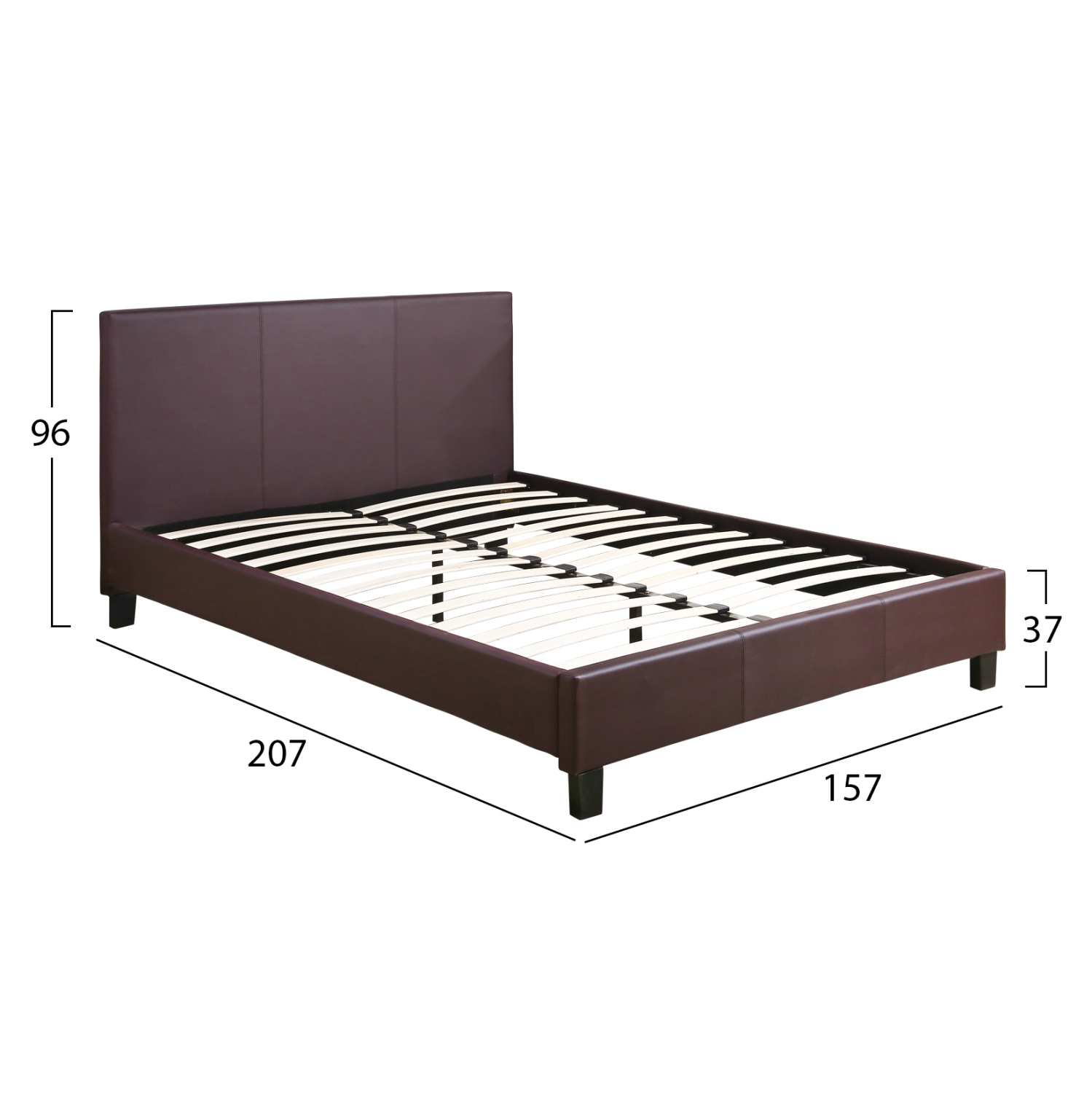 ΚΡΕΒΑΤΙ BECCA 150x200 εκ.
 ΜΕ PU ΚΑΦΕ HM553.02 2