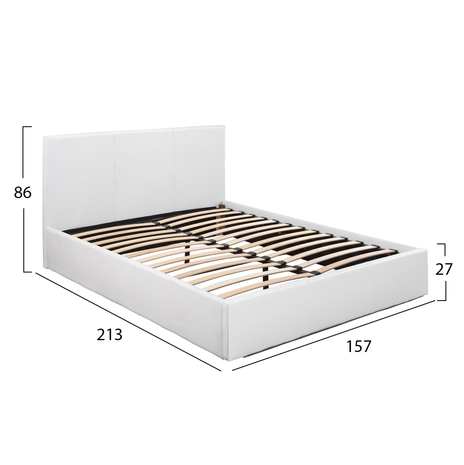 ΚΡΕΒΑΤΙ BOBBI PU ΛΕΥΚΟ ΜΕ ΑΠΟΘΗΚΕΥΤΙΚΟ ΧΩΡΟ 150x200 εκ. HM554.01 2