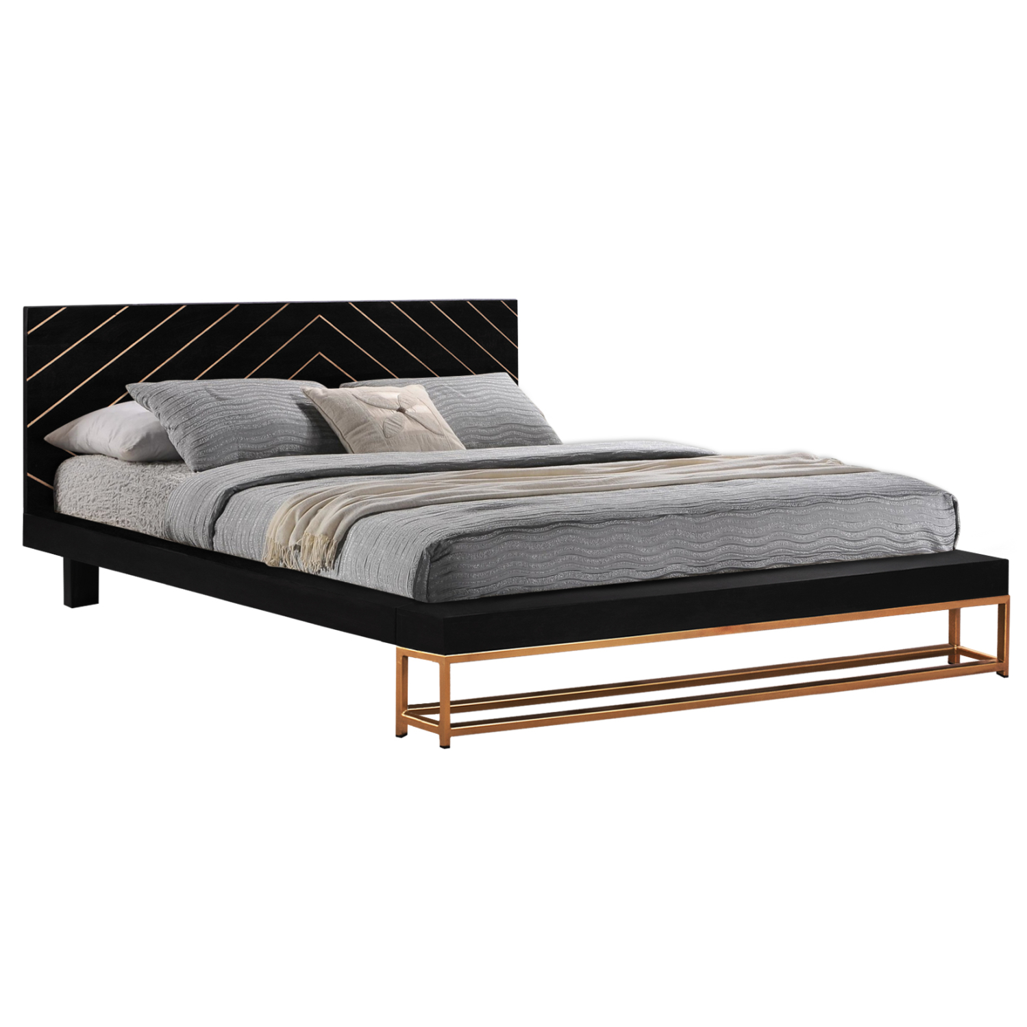 ΚΡΕΒΑΤΙ SHERRI HM8358 ΑΠΟ ΜΑΣΙΦ ΞΥΛΟ MANGO ΜΕ ΜΕΤΑΛΛΙΚΑ ΠΟΔΙΑ 160x200 εκ. 1