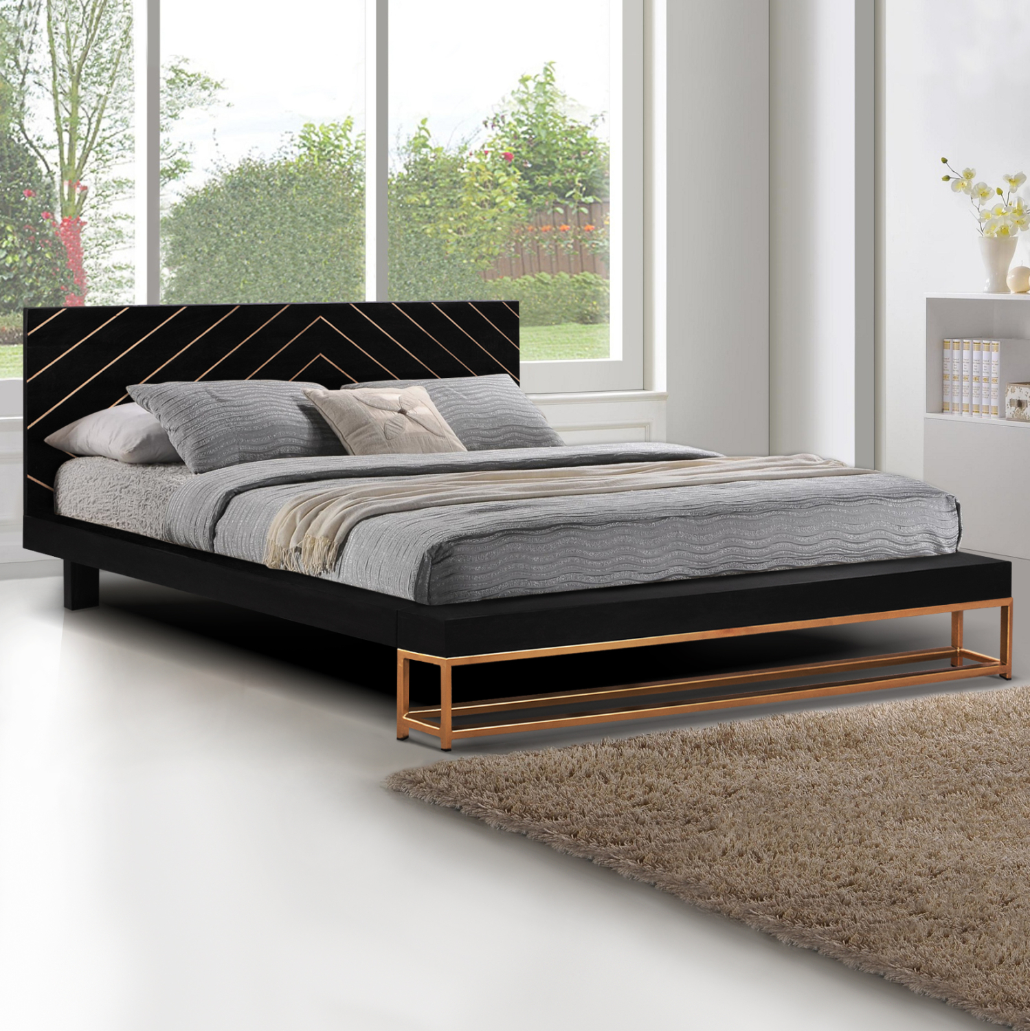 ΚΡΕΒΑΤΙ SHERRI HM8358 ΑΠΟ ΜΑΣΙΦ ΞΥΛΟ MANGO ΜΕ ΜΕΤΑΛΛΙΚΑ ΠΟΔΙΑ 160x200 εκ. 2