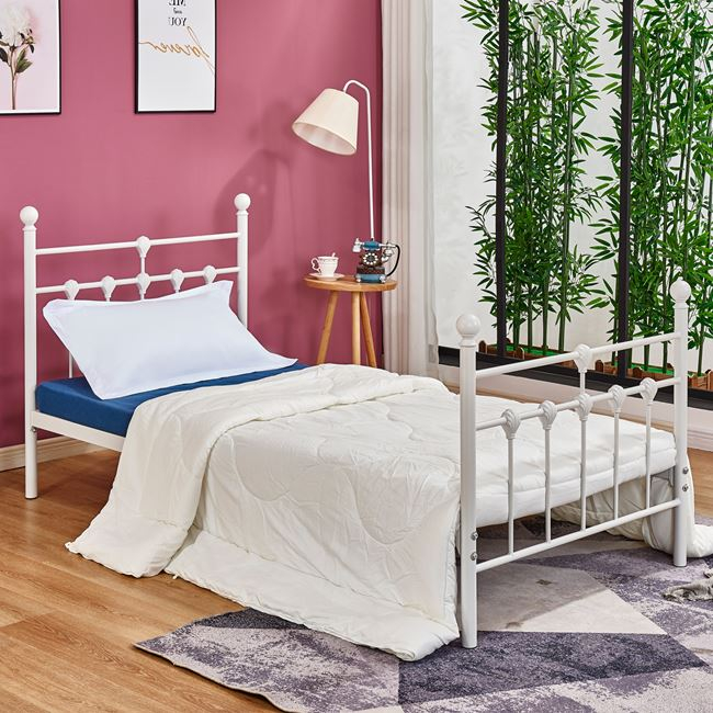 ΚΡΕΒΑΤΙ ΜΕΤΑΛΛΙΚΟ KAMIL 90x190 εκ. ΛΕΥΚΟ ΧΡΩΜΑ HM574.02 1