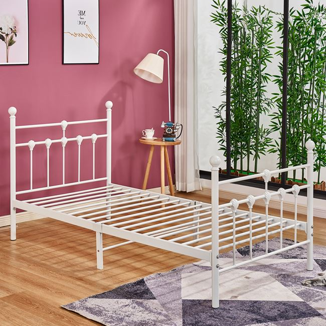 ΚΡΕΒΑΤΙ ΜΕΤΑΛΛΙΚΟ KAMIL 90x190 εκ. ΛΕΥΚΟ ΧΡΩΜΑ HM574.02 2