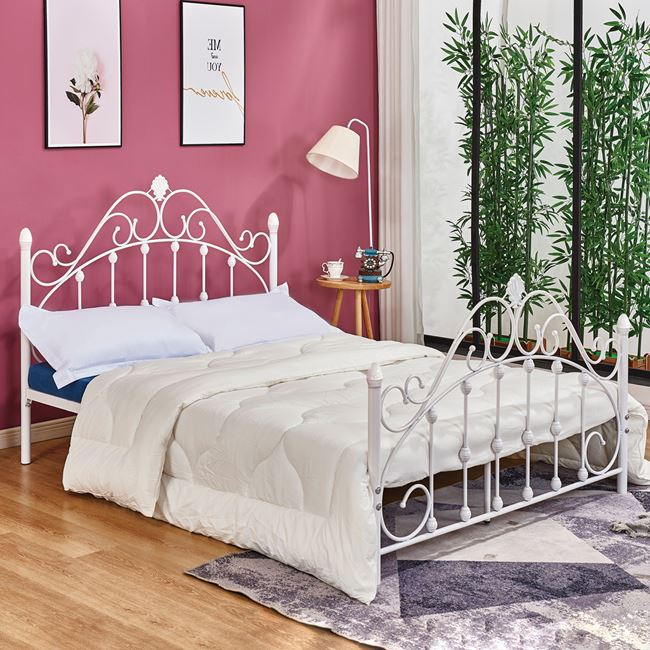 ΚΡΕΒΑΤΙ MADEN ΜΕΤΑΛΛΙΚΟ 150x200 εκ. ΛΕΥΚΟ ΧΡΩΜΑ HM576.02 1