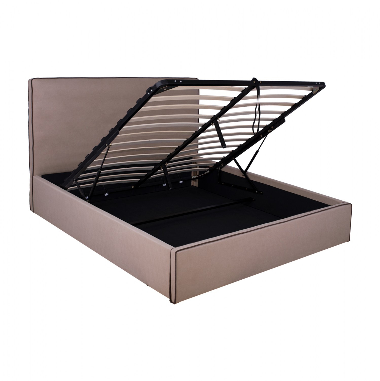 ΚΡΕΒΑΤΙ ALLIE HM584.02 160x200 εκ. ΜΕ ΑΠΟΘΗΚΕΥΤΙΚΟ ΧΩΡΟ ΜΠΕΖ ΥΦΑΣΜΑ 1