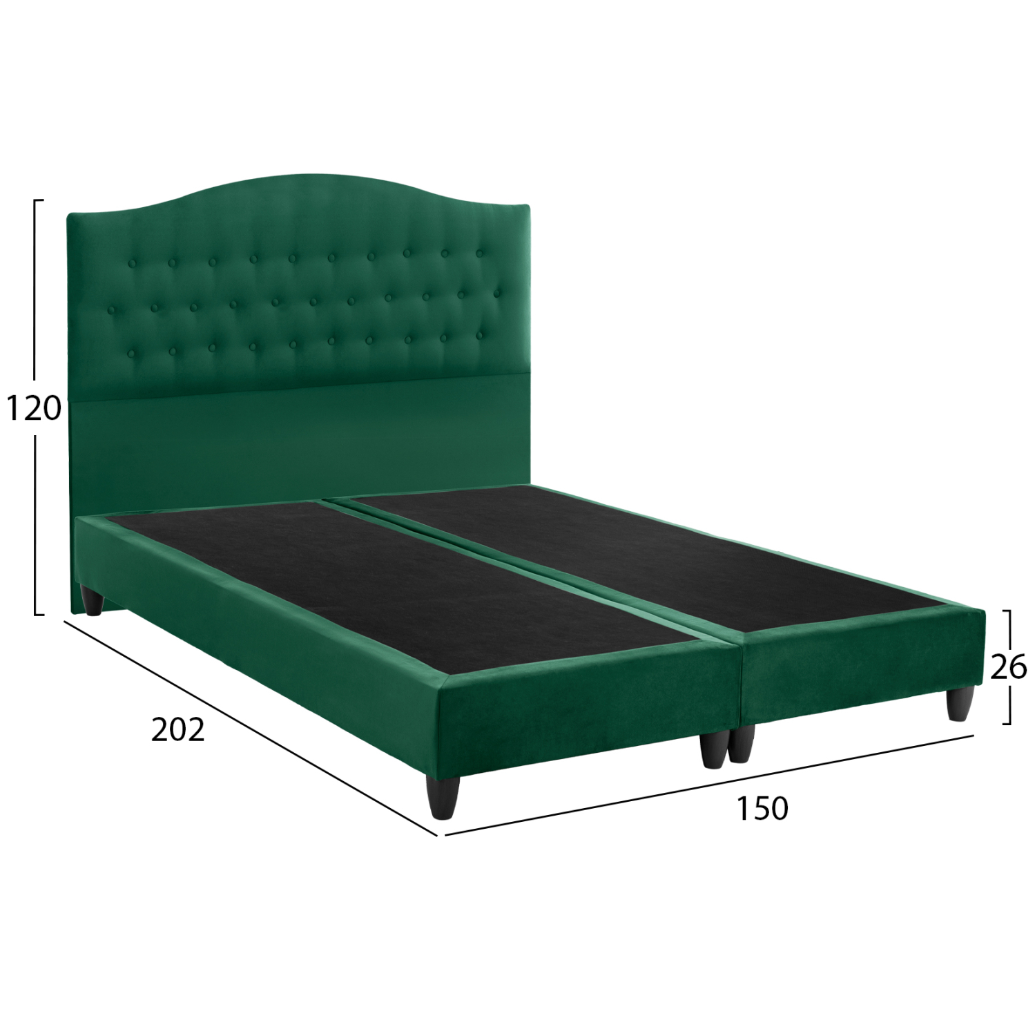 ΚΡΕΒΑΤΙ MALENA ΑΠΟ ΚΥΠΑΡΙΣΣΙ ΒΕΛΟΥΔΟ HM638.13 ΓΙΑ ΣΤΡΩΜΑ 150x200 εκ. 3