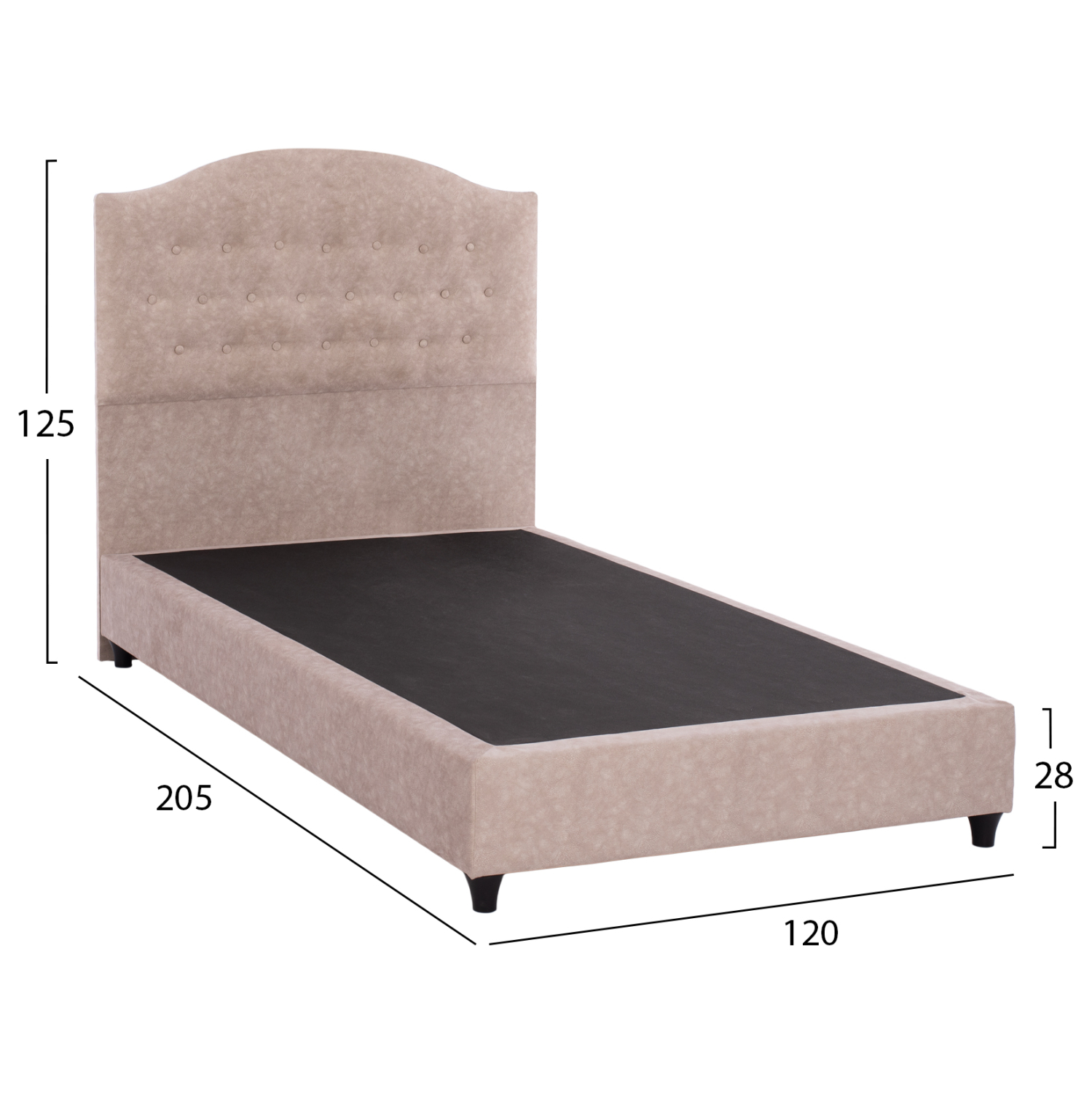 ΚΡΕΒΑΤΙ MALENA ΑΠΟ ΜΠΕΖ ΥΦΑΣΜΑ NUBUCK HM647.22 ΓΙΑ ΣΤΡΩΜΑ 120x200 εκ. 3