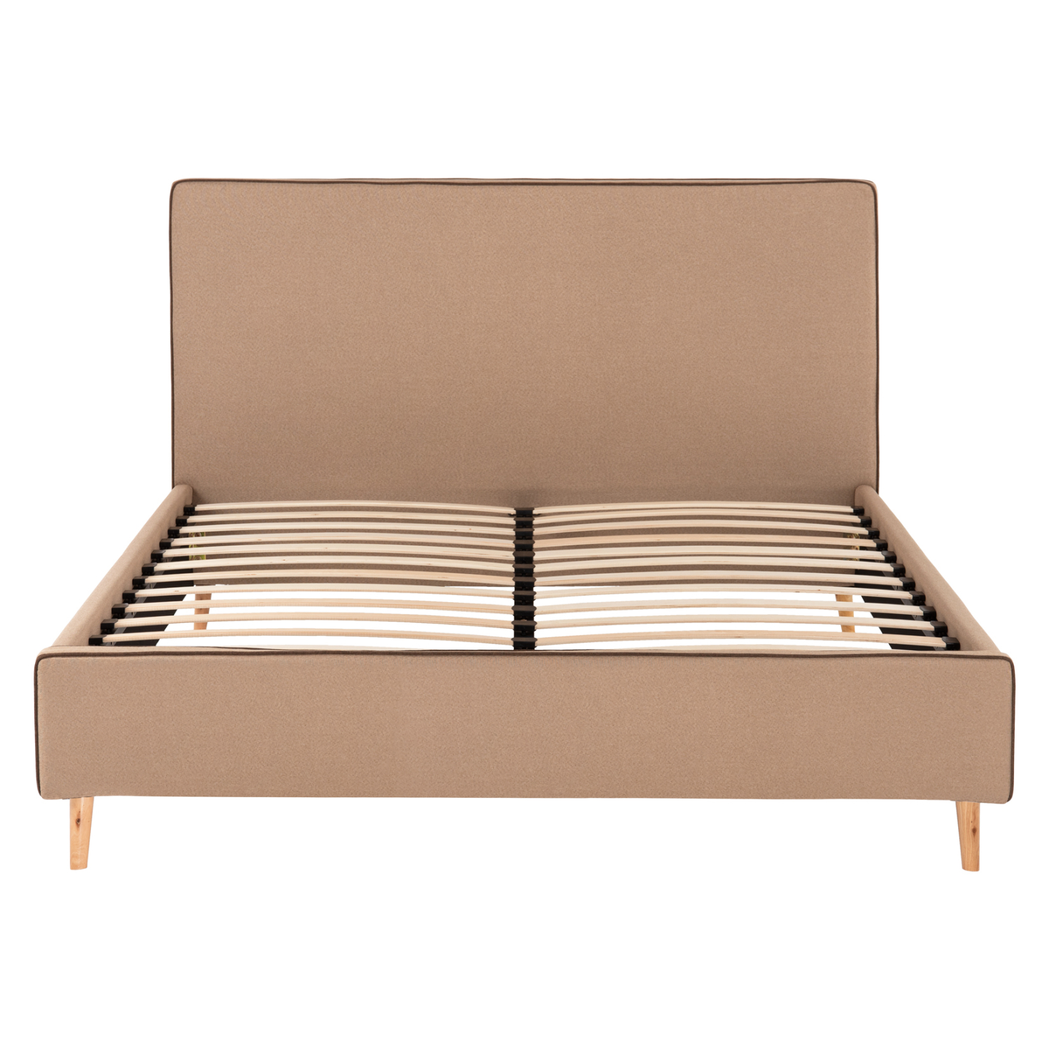 ΚΡΕΒΑΤΙ INDRA ΑΠΟ ΜΠΕΖ ΥΦΑΣΜΑ &amp; ΚΑΦΕ ΡΕΛΙ HM662.02 ΓΙΑ ΣΤΡΩΜΑ 160x200 EK. 4