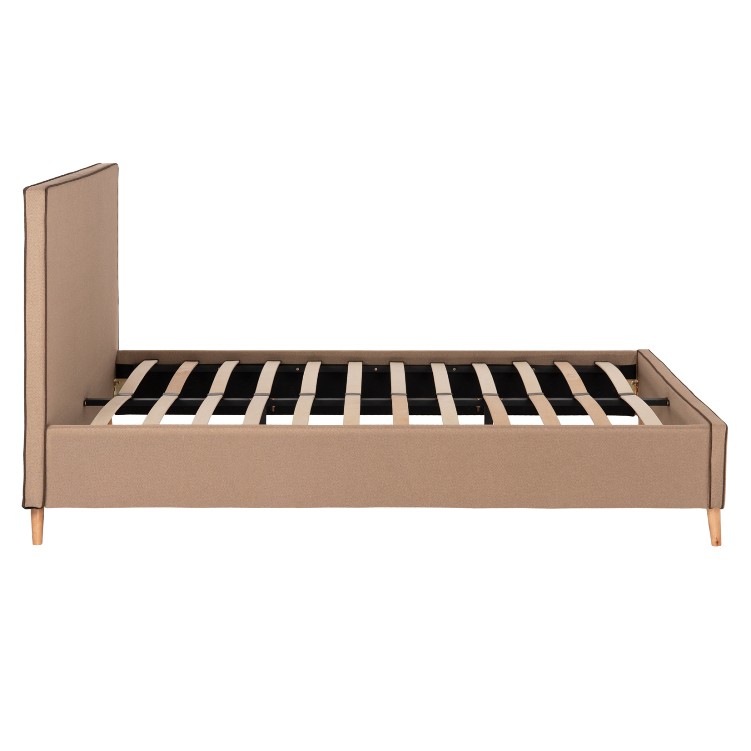 ΚΡΕΒΑΤΙ INDRA ΑΠΟ ΜΠΕΖ ΥΦΑΣΜΑ &amp; ΚΑΦΕ ΡΕΛΙ HM662.02 ΓΙΑ ΣΤΡΩΜΑ 160x200 EK. 5