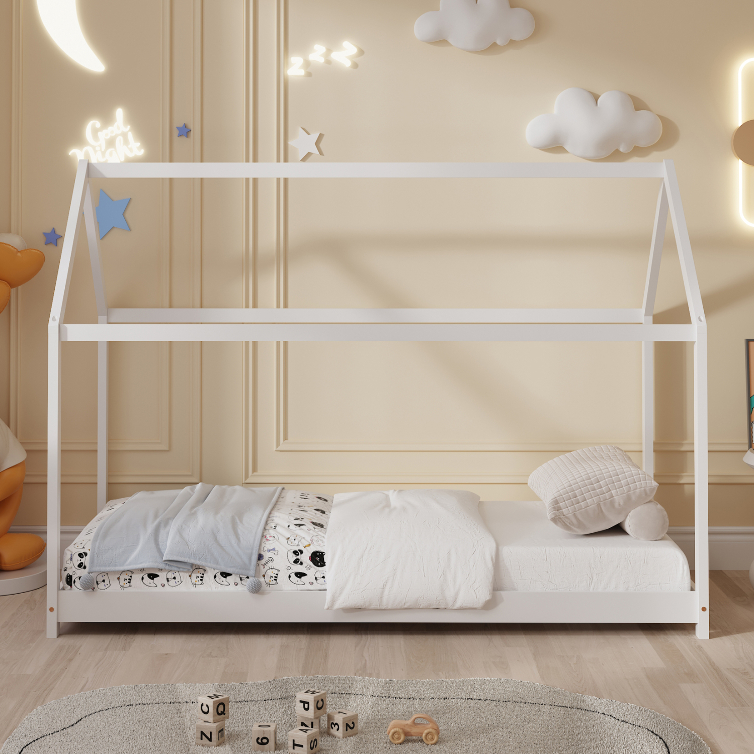 ΚΡΕΒΑΤΙ ΠΑΙΔΙΚΟ PEPE HM677.03 τ.MONTESSORI ΞΥΛΟ ΠΕΥΚΟ ΛΕΥΚΟ- 190x90εκ 4