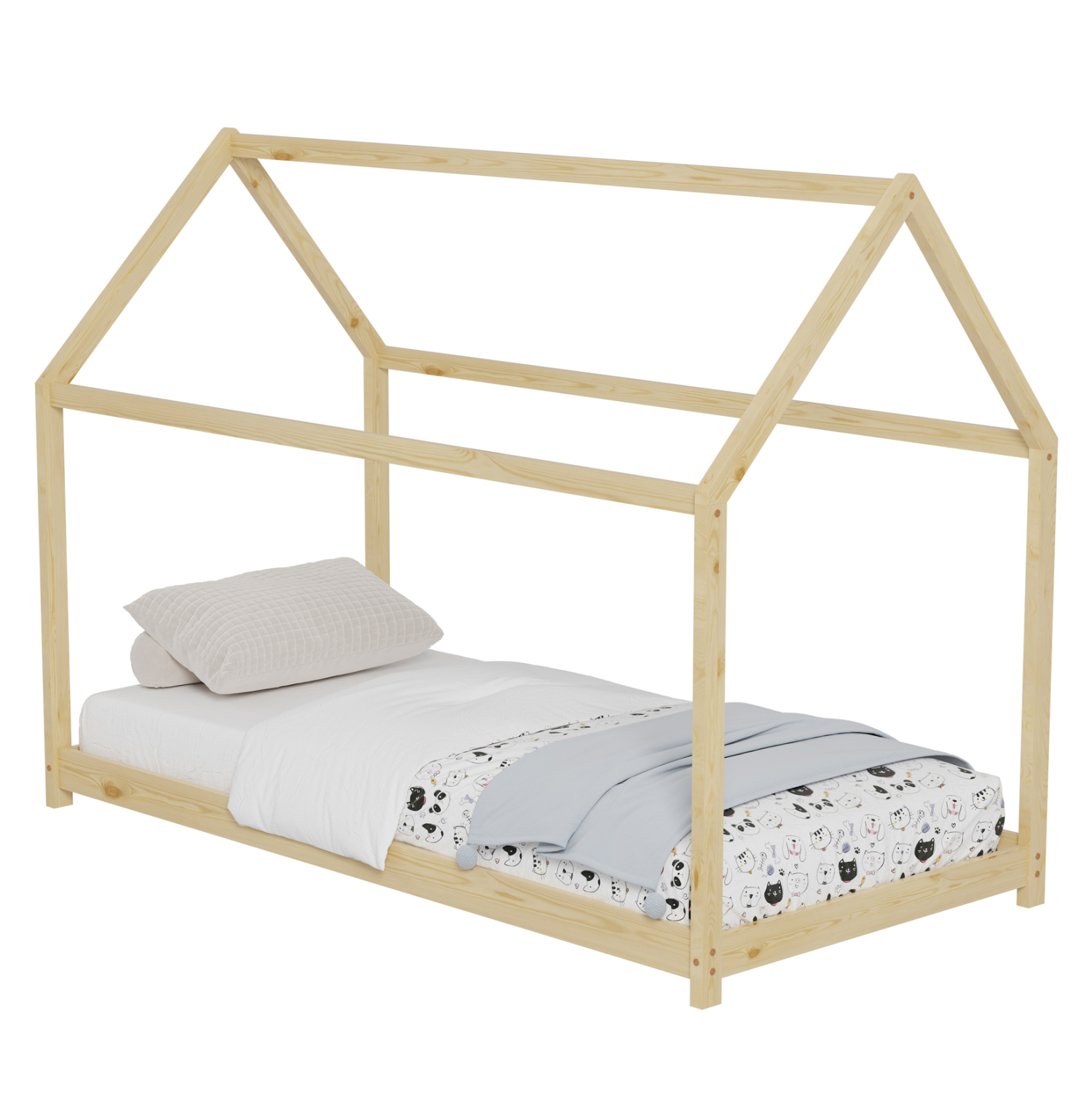 ΚΡΕΒΑΤΙ ΠΑΙΔΙΚΟ PEPE HM677.01 τ.MONTESSORI ΞΥΛΟ ΠΕΥΚΟ ΦΥΣΙΚΟ- 190x90εκ 1
