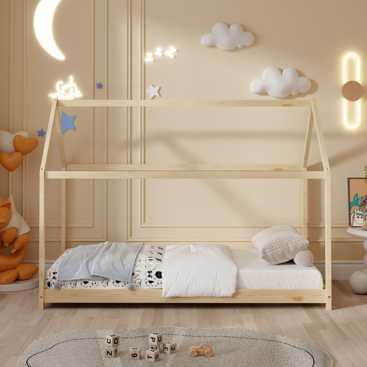 ΚΡΕΒΑΤΙ ΠΑΙΔΙΚΟ PEPE HM677.01 τ.MONTESSORI ΞΥΛΟ ΠΕΥΚΟ ΦΥΣΙΚΟ- 190x90εκ 4