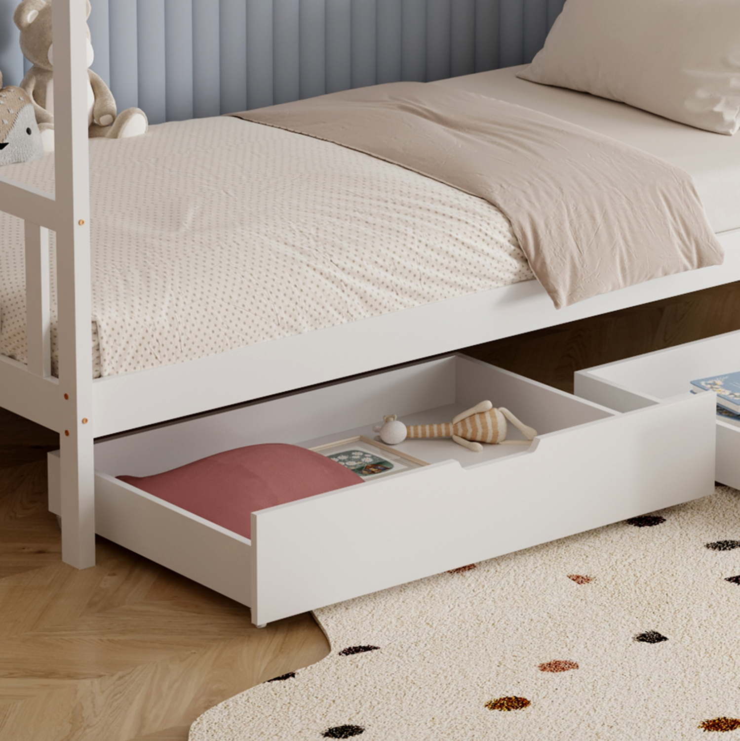 ΚΡΕΒΑΤΙ ΠΑΙΔΙΚΟ KLARICE HM680.03 τ.MONTESSORI-2 ΣΥΡΤΑΡΙΑ-ΞΥΛΟ ΠΕΥΚΟΥ ΛΕΥΚΟ-190x90εκ 7