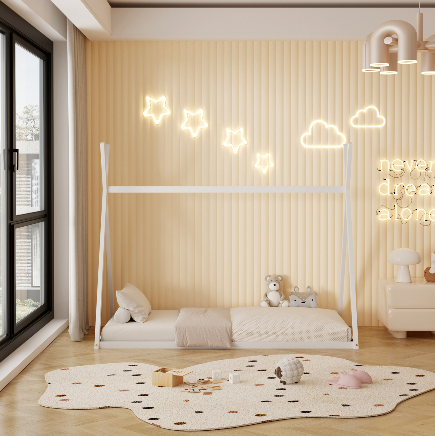 ΚΡΕΒΑΤΙ ΠΑΙΔΙΚΟ MUNK HM681.03 τ.MONTESSORI ΜΑΣΙΦ ΞΥΛΟ ΠΕΥΚΟΥ ΛΕΥΚΟ- 190x90εκ 5