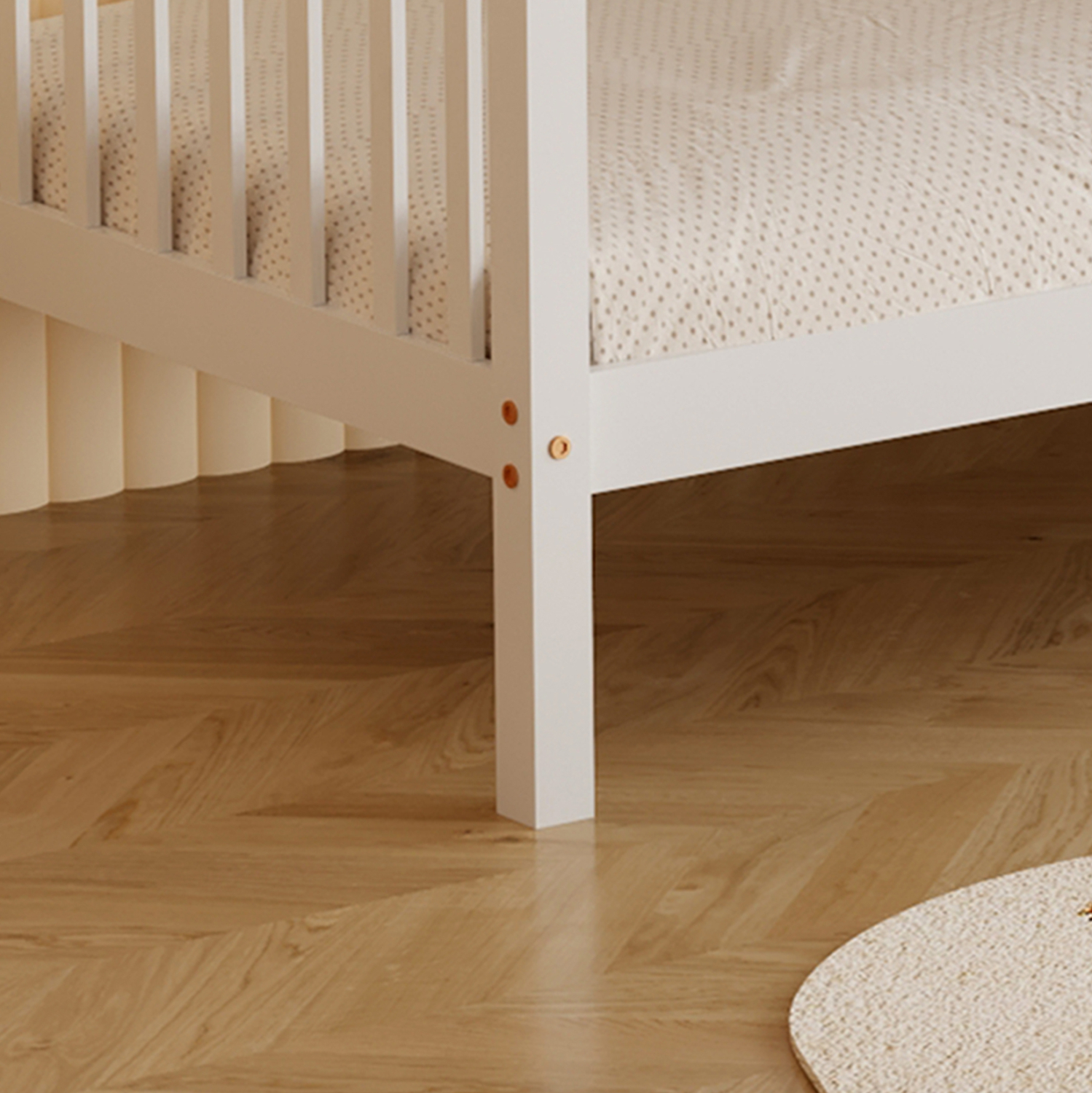 ΚΡΕΒΑΤΙ ΚΟΥΚΕΤΑ ΠΑΙΔΙΚΟ LANTAI HM682.03 ΞΥΛΟ ΠΕΥΚΟΥ ΣΕ ΛΕΥΚΟ- ΣΤΡΩΜΑΤΑ 190x90εκ 9