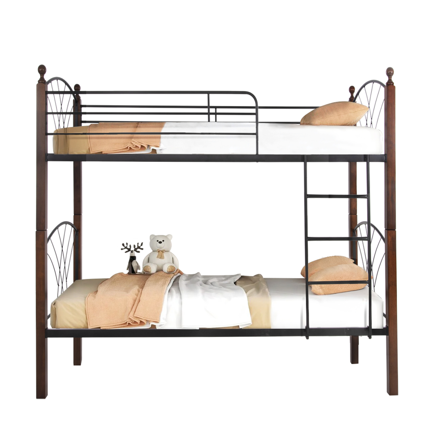 ΚΟΥΚΕΤΑ ΚΡΕΒΑΤΙ STOREY HM687 ΜΑΥΡΟ ΜΕΤΑΛΛΟ-ΚΑΡΥΔΙ RUBBERWOOD-ΓΙΑ ΣΤΡΩΜΑ 190x90εκ 1