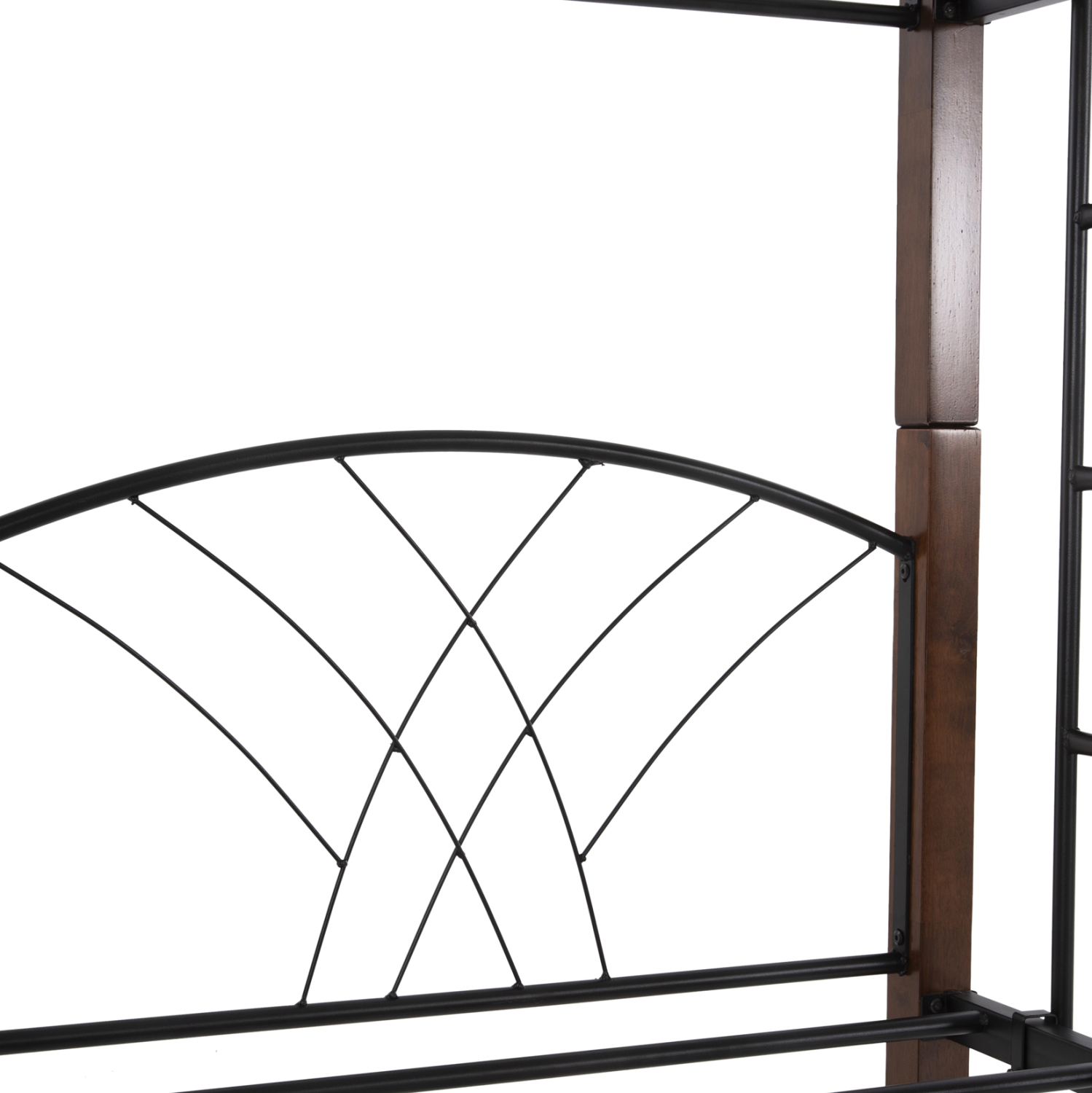 ΚΟΥΚΕΤΑ ΚΡΕΒΑΤΙ STOREY HM687 ΜΑΥΡΟ ΜΕΤΑΛΛΟ-ΚΑΡΥΔΙ RUBBERWOOD-ΓΙΑ ΣΤΡΩΜΑ 190x90εκ 8