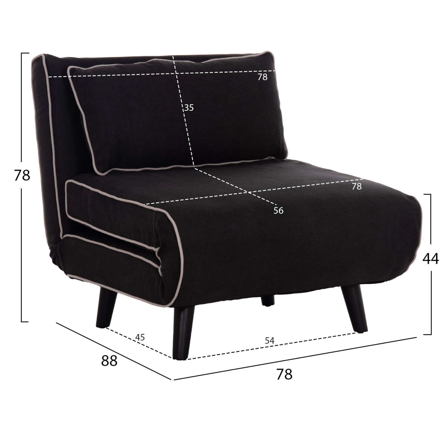 ΠΟΛΥΘΡΟΝΑ ΚΡΕΒΑΤΙ BRAXTON HM8425.03 ΜΑΥΡΟ ΥΦΑΣΜΑ 78x88x78Υεκ. 2