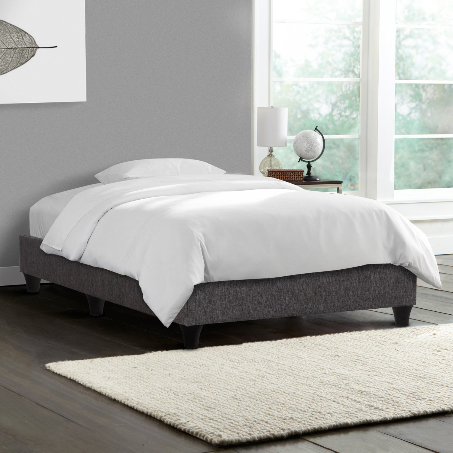 ΚΡΕΒΑΤΙ-ΥΠΟΣΤΡΩΜΑ SIGGY HM722.10 ΧΩΡΙΣ ΑΠΟΘ.ΧΩΡΟ--ΓΚΡΙ ΥΦΑΣΜΑ--ΓΙΑ 90Χ200εκ. 2