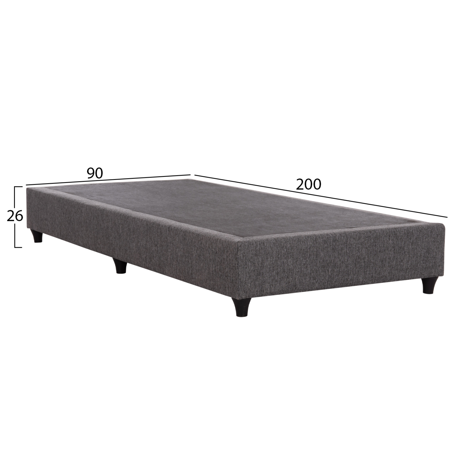 ΚΡΕΒΑΤΙ-ΥΠΟΣΤΡΩΜΑ SIGGY HM722.10 ΧΩΡΙΣ ΑΠΟΘ.ΧΩΡΟ--ΓΚΡΙ ΥΦΑΣΜΑ--ΓΙΑ 90Χ200εκ. 3