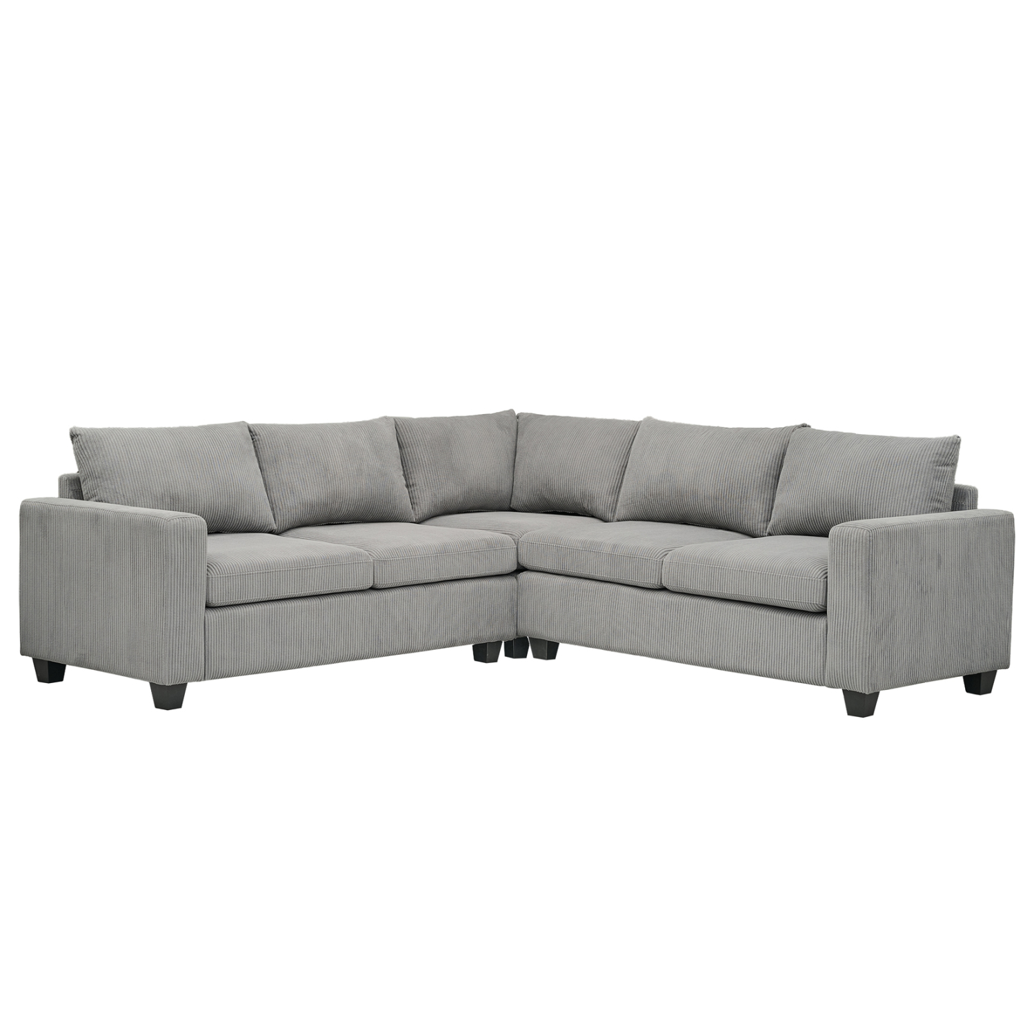 ΓΩΝΙΑΚΟΣ ΚΑΝΑΠΕΣ CALDER HM3286.01 ΓΚΡΙ ΥΦΑΣΜΑ 254x254x90x91Υεκ. 1