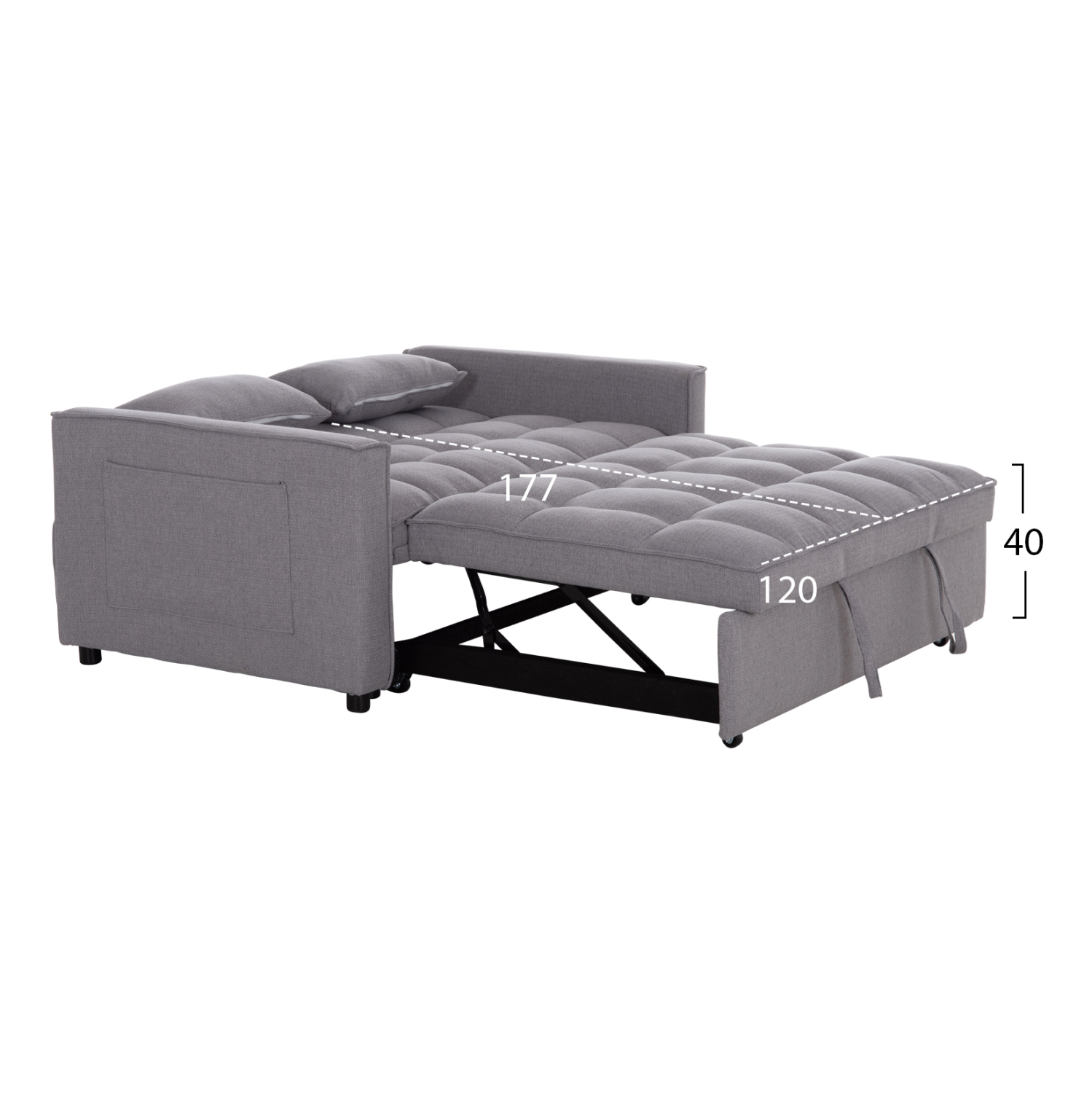 ΚΑΝΑΠΕΣ ΚΡΕΒΑΤΙ 2-ΘΕΣΙΟΣ BORG HM3289.01 ΓΚΡΙ ΥΦΑΣΜΑ 140x100x80Υεκ 3