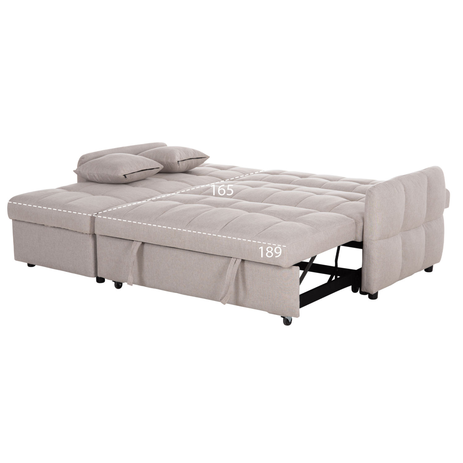 ΓΩΝΙΑΚΟΣ ΚΑΝΑΠΕΣ-ΚΡΕΒΑΤΙ ΑΝΑΣΤΡΕΨΙΜΟΣ NEZU HM3294.02 ΜΠΕΖ ΥΦΑΣΜΑ 210x140x78Υεκ. 3