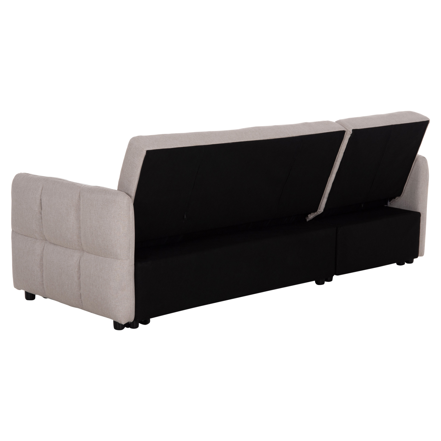 ΓΩΝΙΑΚΟΣ ΚΑΝΑΠΕΣ-ΚΡΕΒΑΤΙ ΑΝΑΣΤΡΕΨΙΜΟΣ NEZU HM3294.02 ΜΠΕΖ ΥΦΑΣΜΑ 210x140x78Υεκ. 5