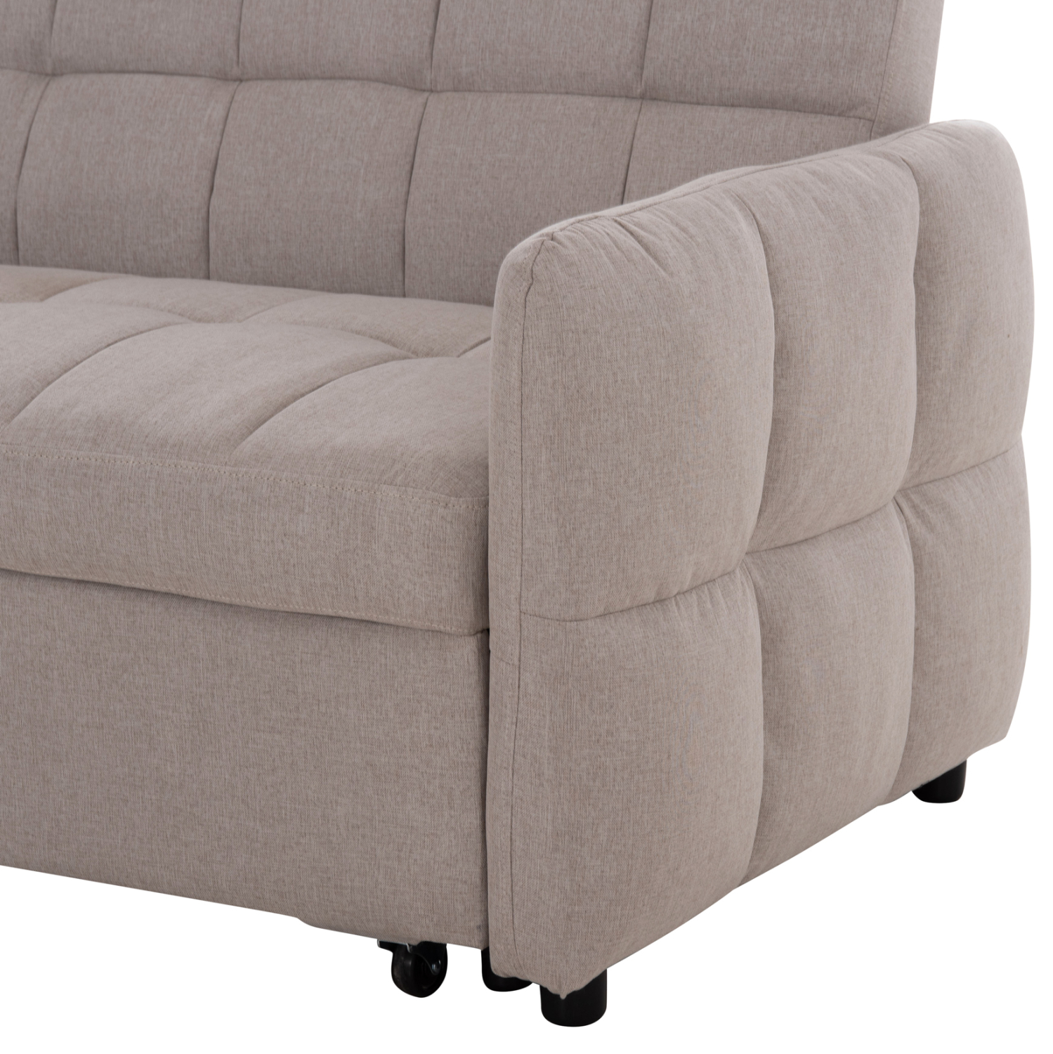 ΓΩΝΙΑΚΟΣ ΚΑΝΑΠΕΣ-ΚΡΕΒΑΤΙ ΑΝΑΣΤΡΕΨΙΜΟΣ NEZU HM3294.02 ΜΠΕΖ ΥΦΑΣΜΑ 210x140x78Υεκ. 7