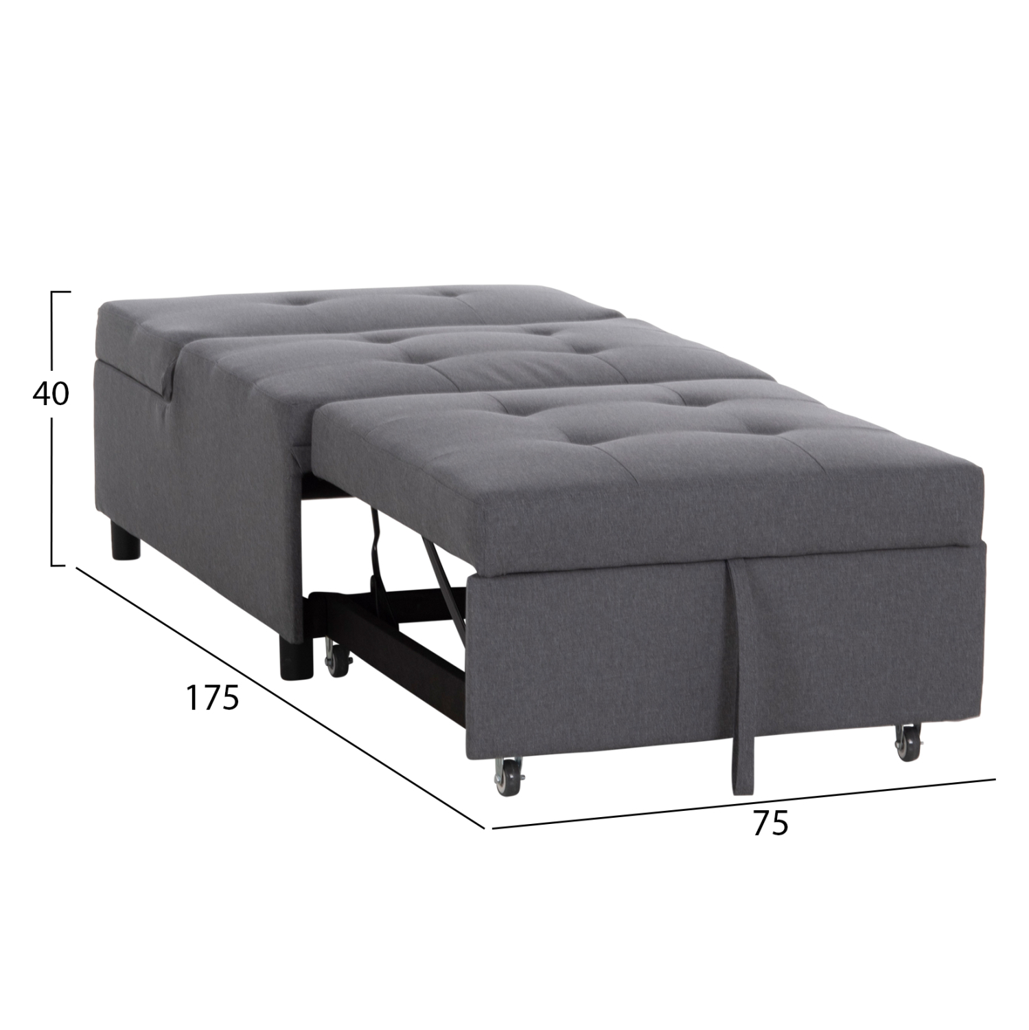 ΠΟΛΥΘΡΟΝΑ-ΚΡΕΒΑΤΙ LIBRE HM3295.01 ΓΚΡΙ ΥΦΑΣΜΑ 75x106x87Υεκ. 3