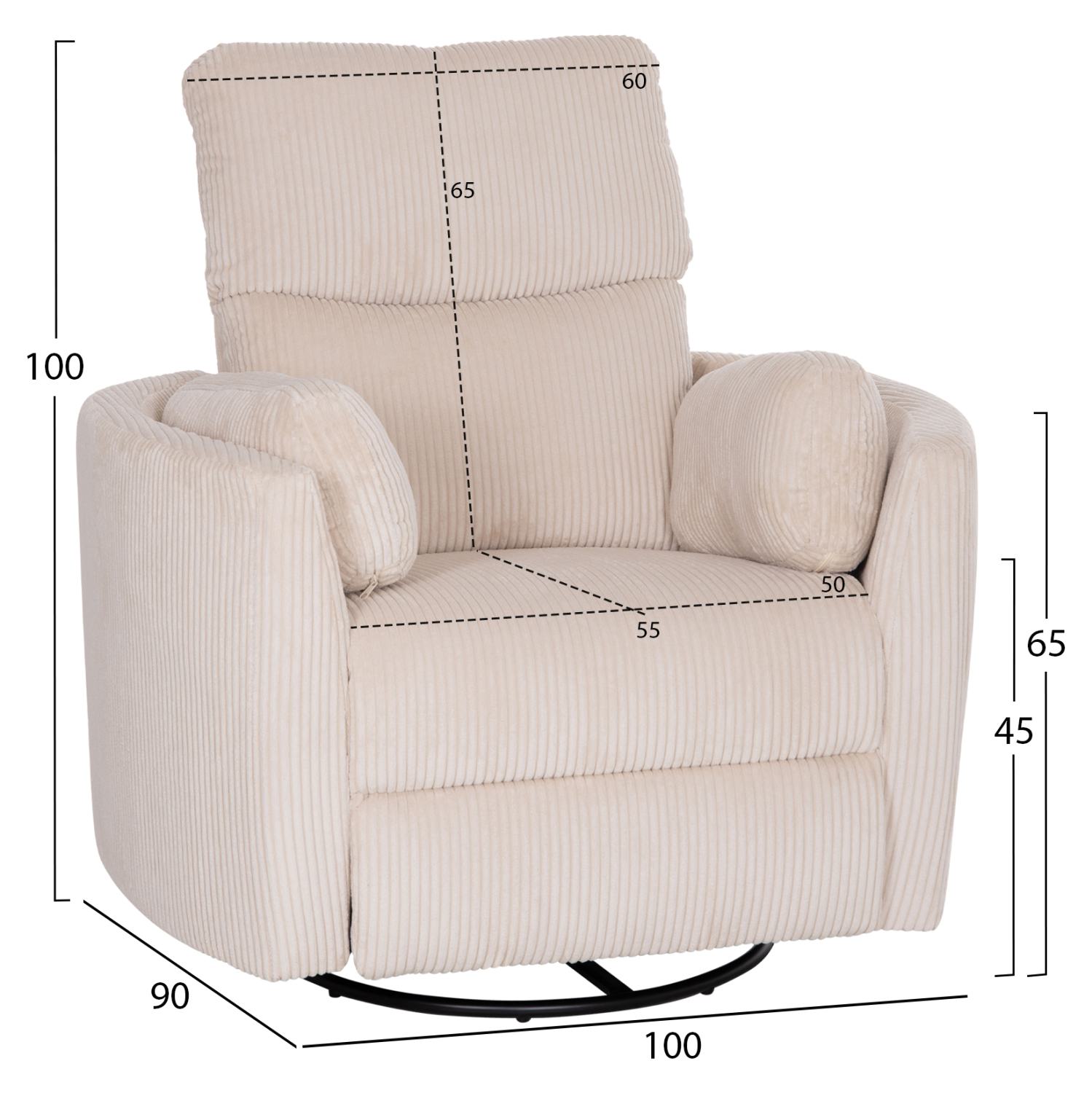 ΠΟΛΥΘΡΟΝΑ ΘΗΛΑΣΜΟΥ/RELAX VELMORA HM3300.03 ΜΠΕΖ ΚΟΤΛΕ ΥΦΑΣΜΑ 100x90x100Υεκ 2