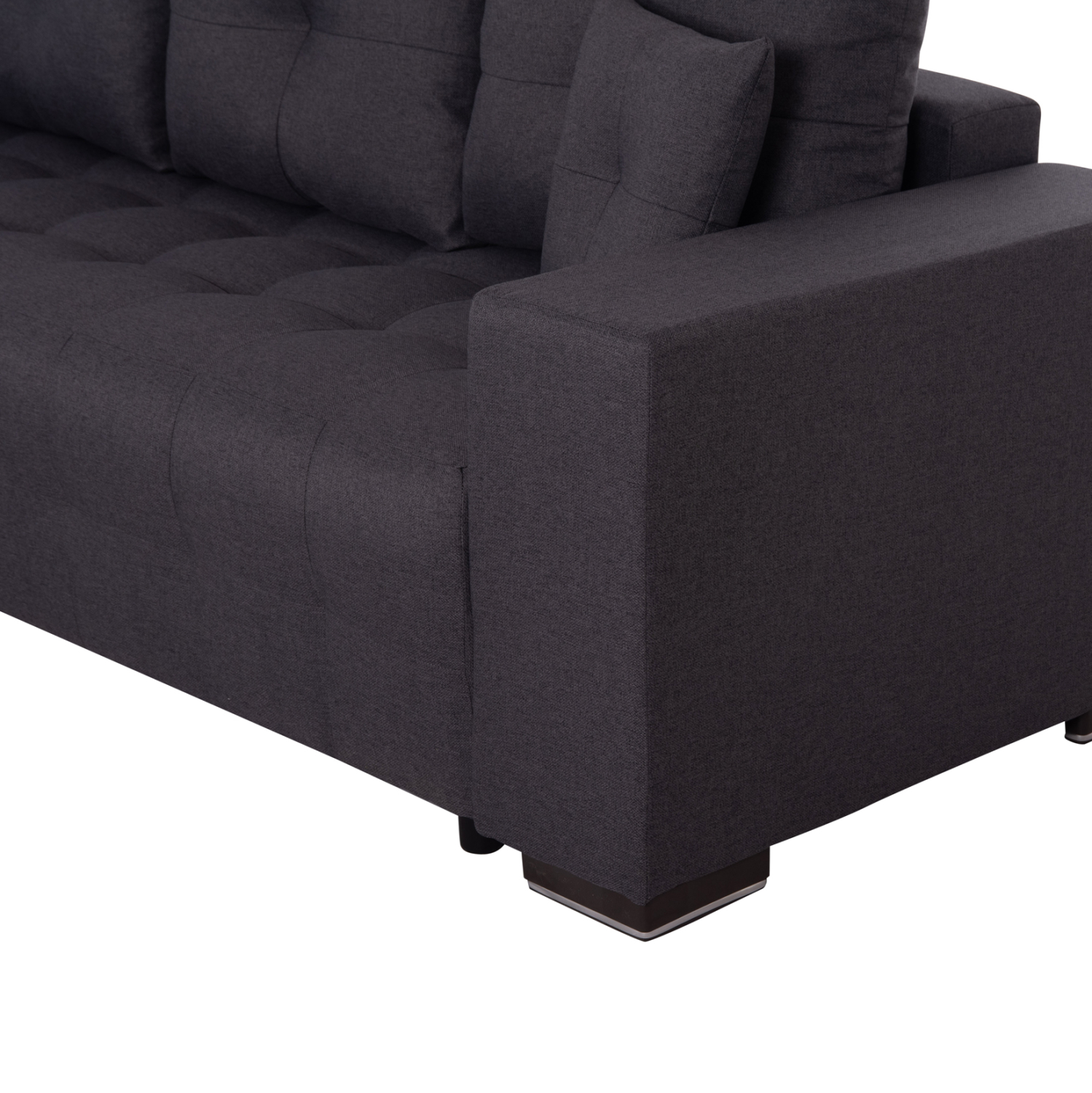 ΓΩΝΙΑΚΟΣ ΚΑΝΑΠΕΣ-ΚΡΕΒΑΤΙ ΜΕ ΑΠΟΘ.ΧΩΡΟ TRENDSTON HM3302.01L ΓΚΡΙ ΥΦΑΣΜΑ 298x177x95Υεκ 9