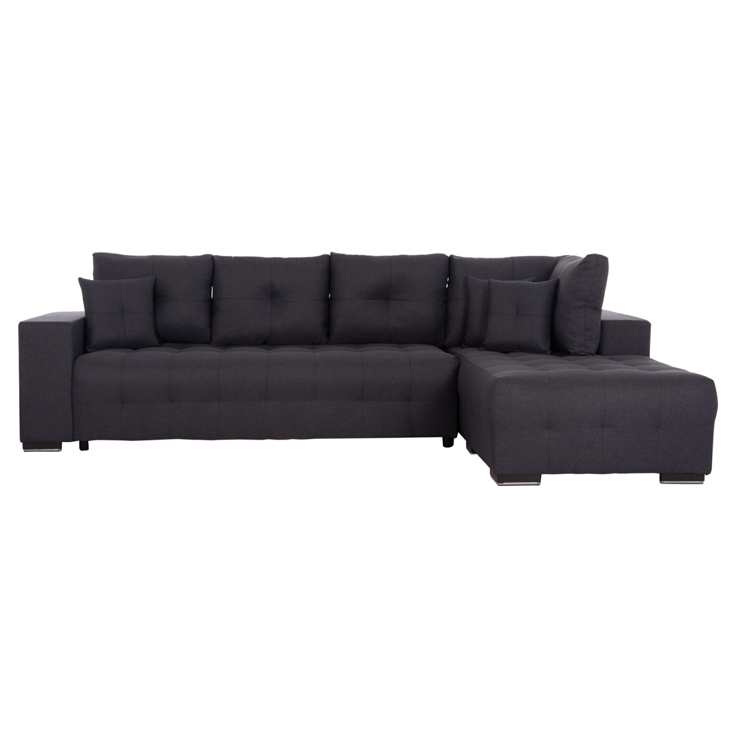 ΓΩΝΙΑΚΟΣ ΚΑΝΑΠΕΣ-ΚΡΕΒΑΤΙ ΜΕ ΑΠΟΘ.ΧΩΡΟ TRENDSTON HM3302.01R ΓΚΡΙ ΥΦΑΣΜΑ 298x177x95Υεκ 4