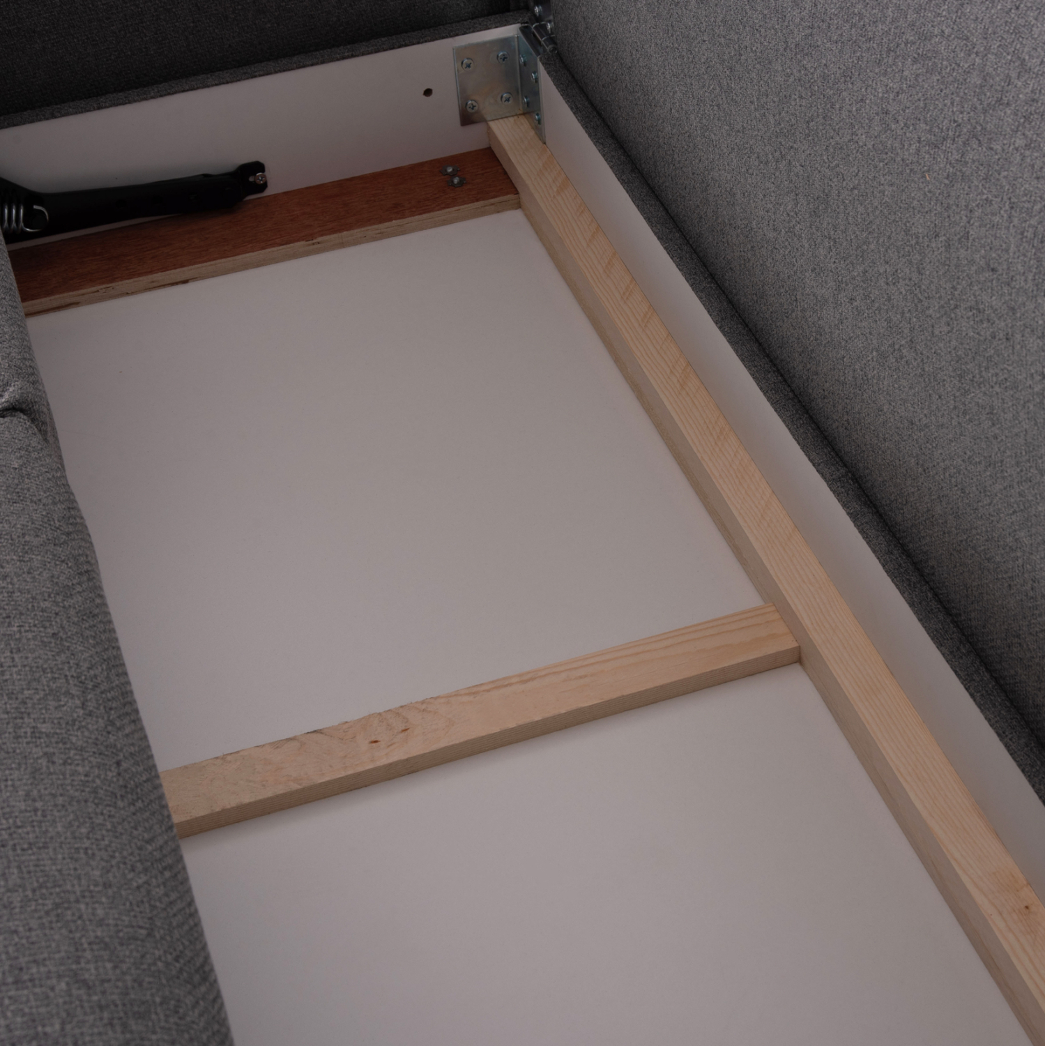 ΓΩΝΙΑΚΟΣ ΚΑΝΑΠΕΣ-ΚΡΕΒΑΤΙ ΜΕ ΑΠΟΘ.ΧΩΡΟ SAFFIRA HM3303.01L ΓΚΡΙ ΥΦΑΣΜΑ 270x195x100Υεκ. 9