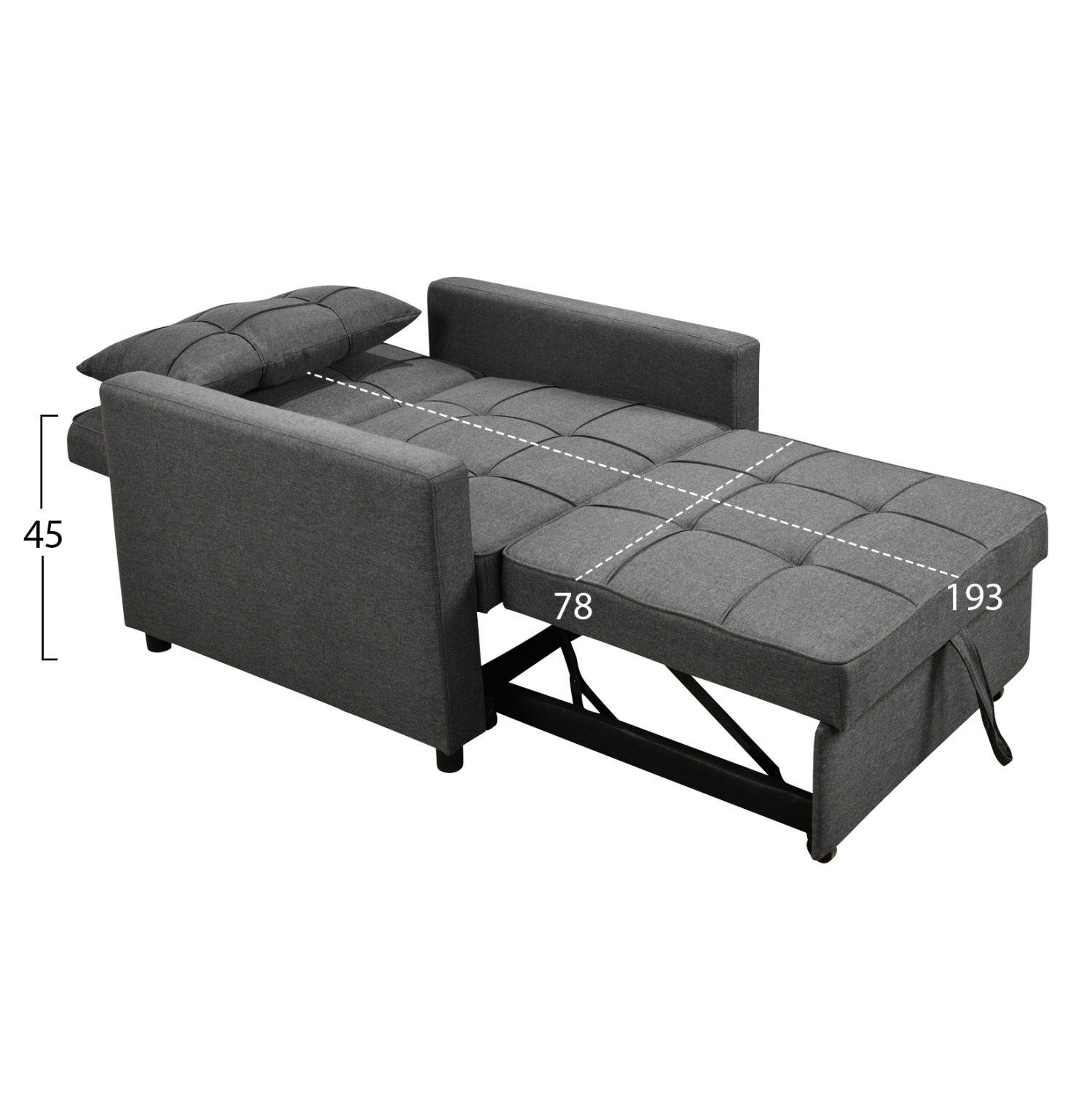 ΠΟΛΥΘΡΟΝΑ-ΚΡΕΒΑΤΙ MERO HM3306.01 ΓΚΡΙ ΥΦΑΣΜΑ 98x85x88Υεκ. 3