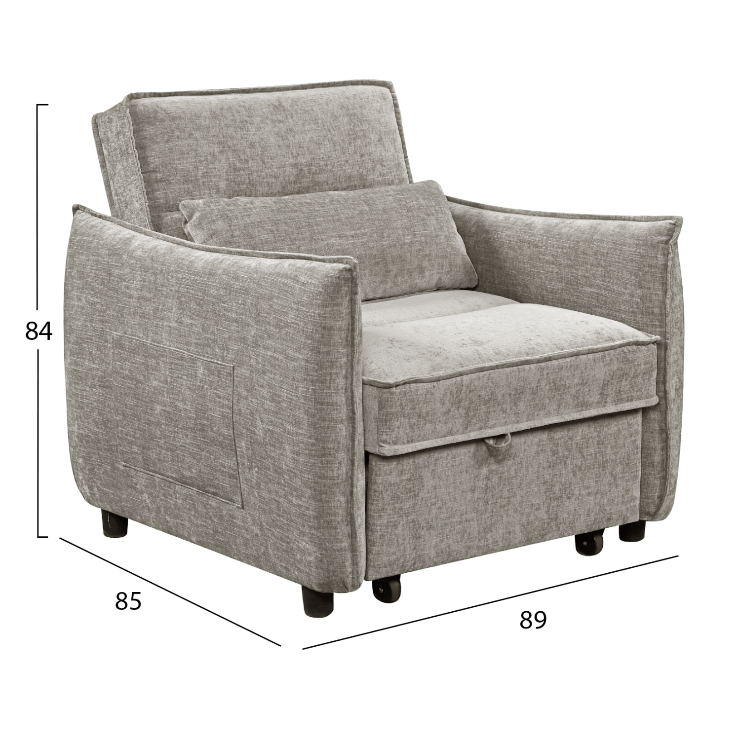 ΠΟΛΥΘΡΟΝΑ-ΚΡΕΒΑΤΙ ORYN HM3307.03 ΜΠΕΖ ΥΦΑΣΜΑ 89x85x84Υεκ. 3