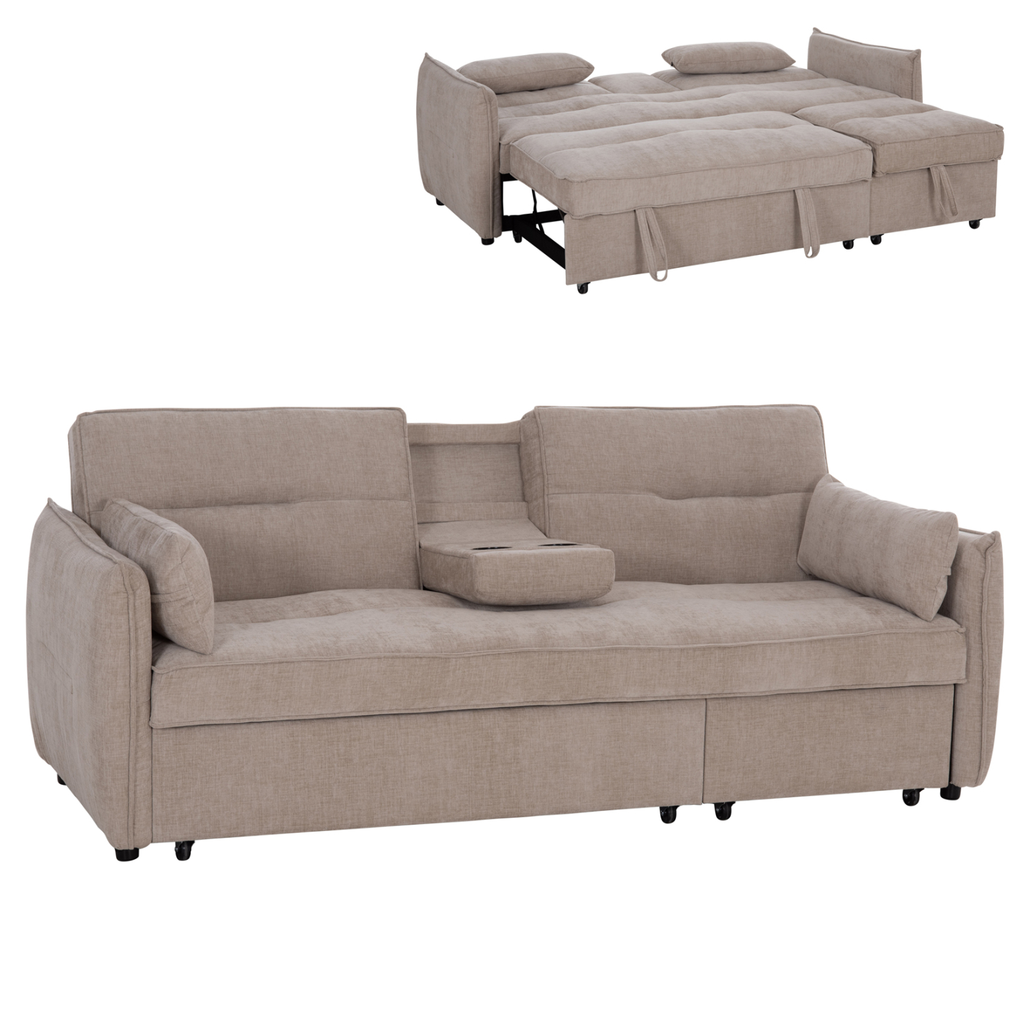 ΚΑΝΑΠΕΣ ΚΡΕΒΑΤΙ (ΓΩΝΙΑ) ΠΟΛΥΜΟΡΦΙΚΟΣ 3-ΘΕΣΙΟΣ VELAR HM3305.03 ΜΠΕΖ ΥΦΑΣΜΑ 207x90x80Υεκ. 1