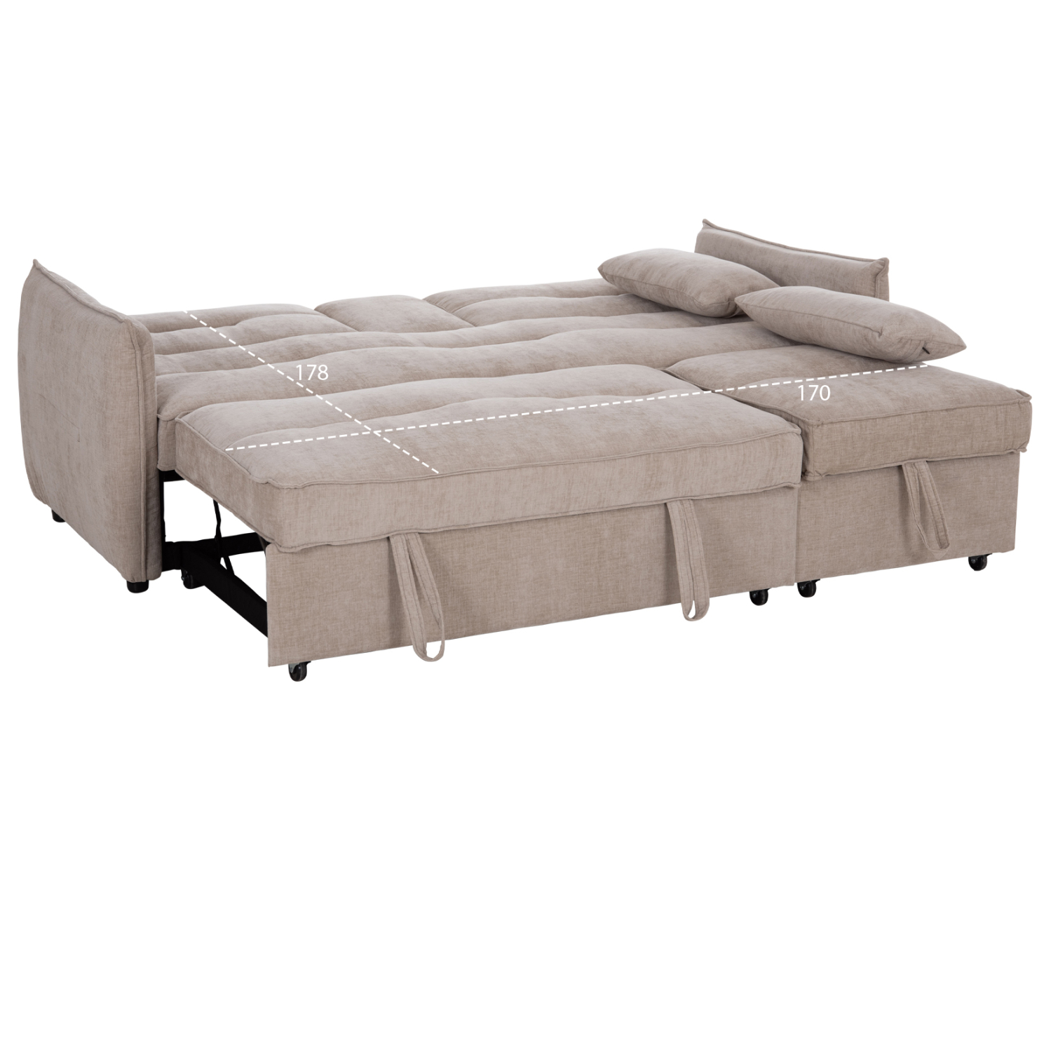 ΚΑΝΑΠΕΣ ΚΡΕΒΑΤΙ (ΓΩΝΙΑ) ΠΟΛΥΜΟΡΦΙΚΟΣ 3-ΘΕΣΙΟΣ VELAR HM3305.03 ΜΠΕΖ ΥΦΑΣΜΑ 207x90x80Υεκ. 3