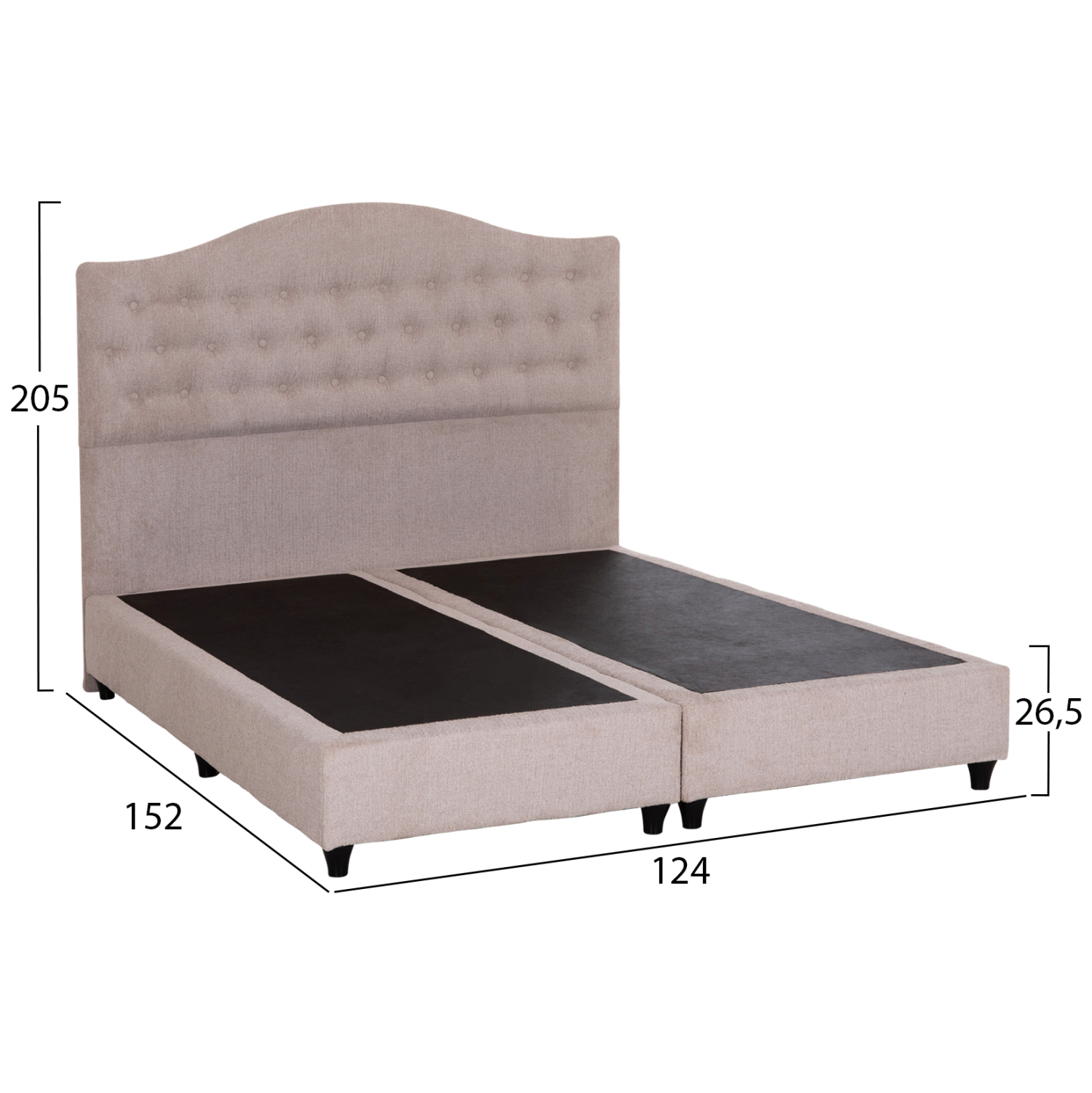 ΚΡΕΒΑΤΙ ΔΙΠΛΟ MALENA HM638.32 ΜΠΕΖ ΥΦΑΣΜΑ- ΓΙΑ ΣΤΡΩΜΑ 150x200εκ. 3