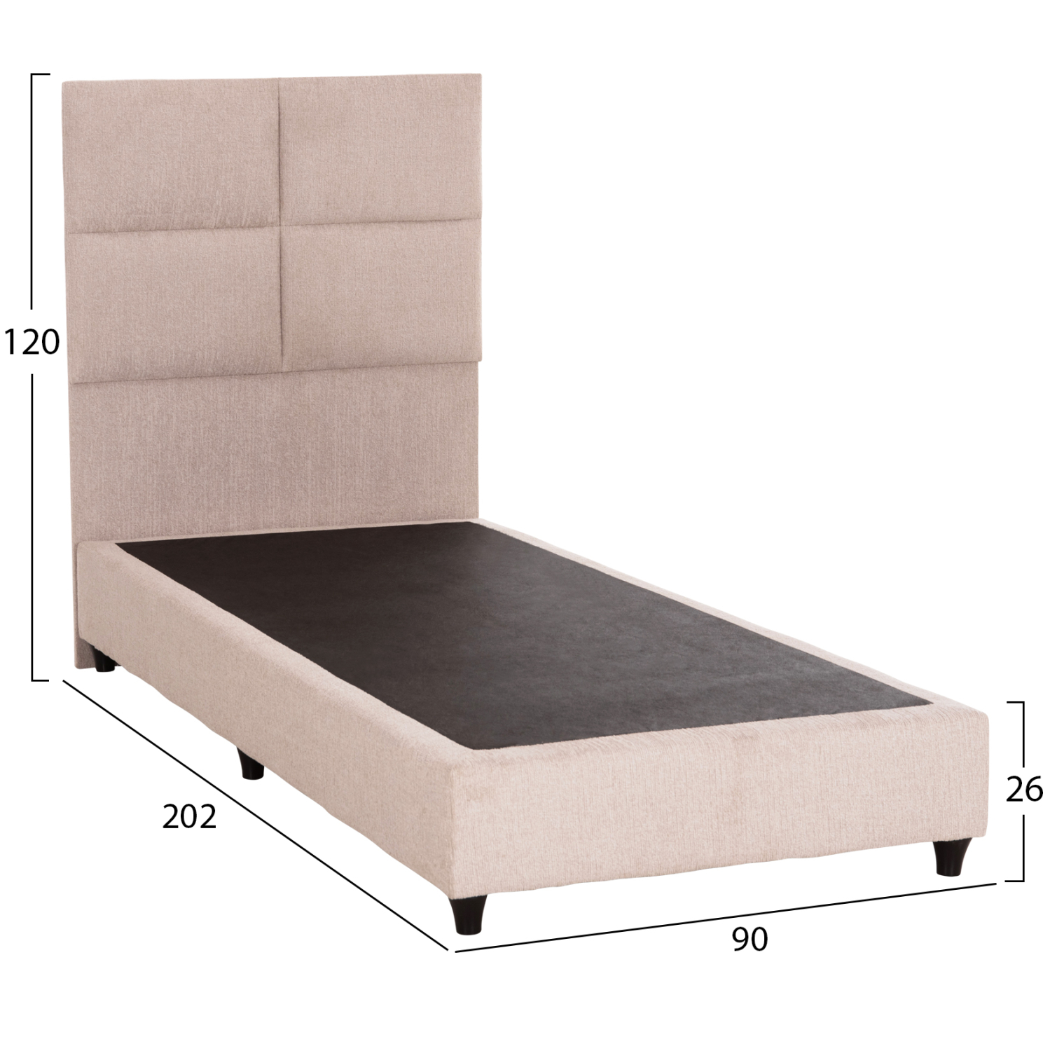 ΚΡΕΒΑΤΙ ΜΟΝΟ MILO HM652.32 ΜΠΕΖ TEDDY ΥΦΑΣΜΑ ΓΙΑ ΣΤΡΩΜΑ 90x200εκ 2