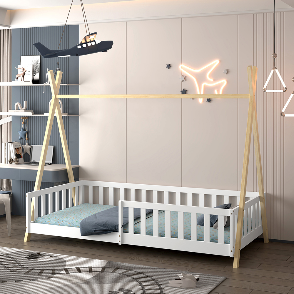 ΚΡΕΒΑΤΙ ΠΑΙΔΙΚΟ ΜΕ ΚΑΓΚΕΛΑ MUNK HM739.03 τ.MONTESSORI ΠΕΥΚΟ ΦΥΣΙΚΟ-ΛΕΥΚΟ--190x90εκ 5