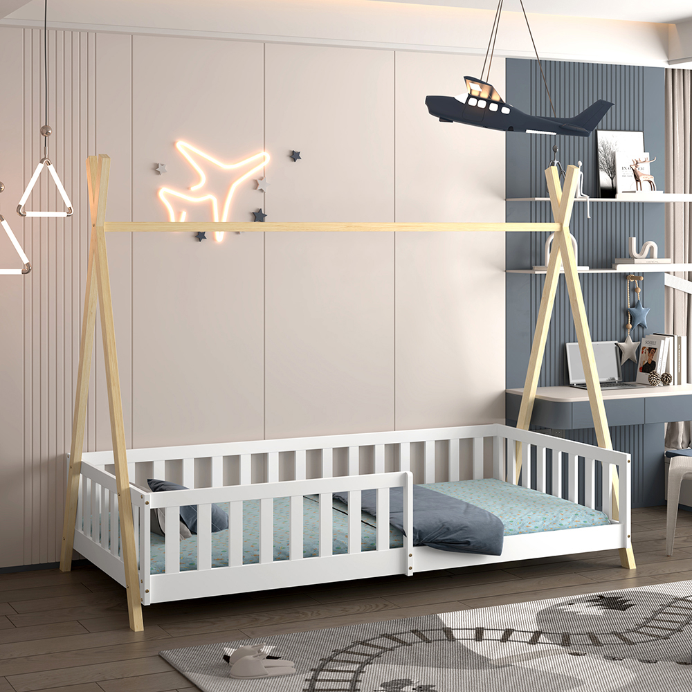 ΚΡΕΒΑΤΙ ΠΑΙΔΙΚΟ ΜΕ ΚΑΓΚΕΛΑ MUNK HM739.03 τ.MONTESSORI ΠΕΥΚΟ ΦΥΣΙΚΟ-ΛΕΥΚΟ--190x90εκ 9