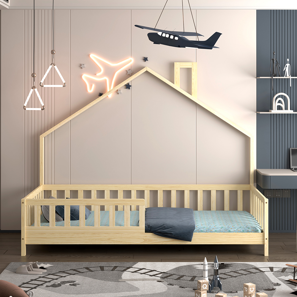 ΚΡΕΒΑΤΙ ΠΑΙΔΙΚΟ HOUSER HM740.01 τ.MONTESSORI ΞΥΛΟ ΠΕΥΚΟ ΦΥΣΙΚΟ--ΓΙΑ 190x90εκ 5