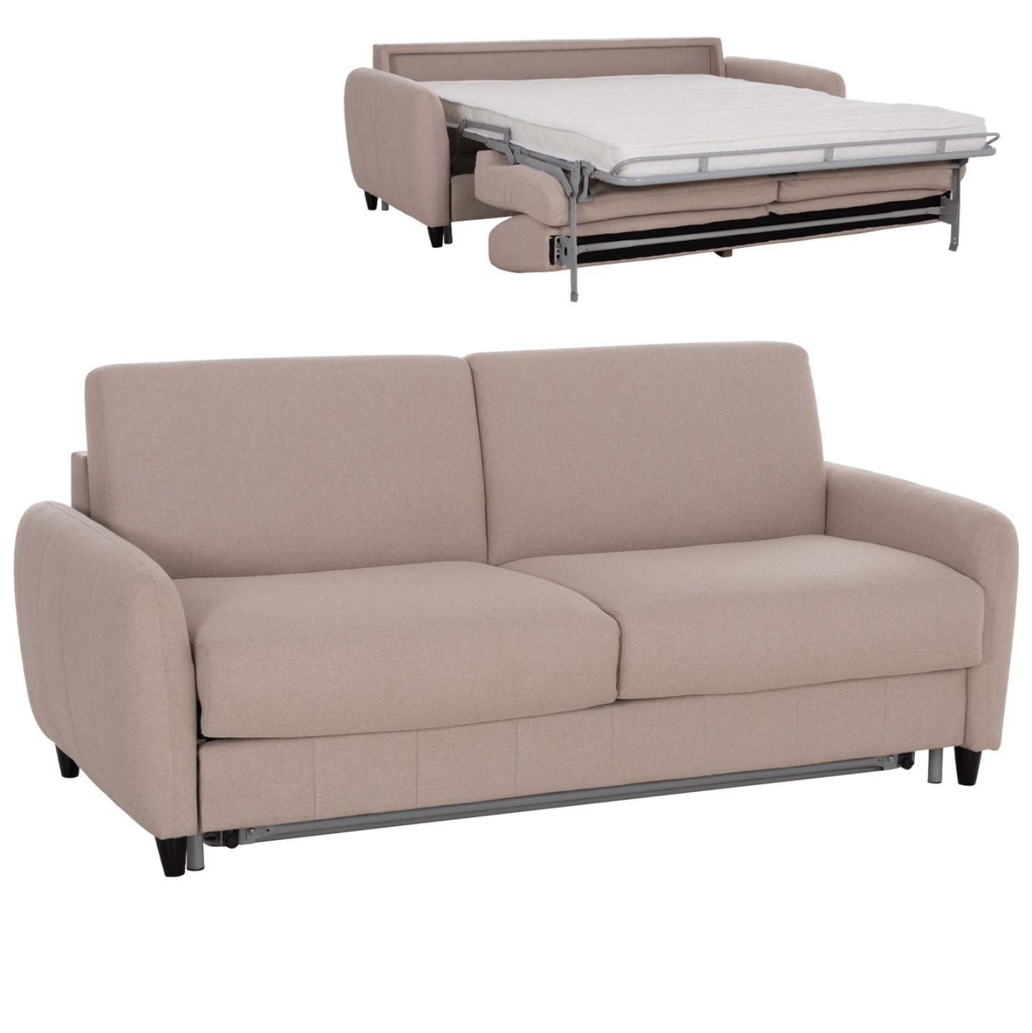 ΚΑΝΑΠΕΣ-ΚΡΕΒΑΤΙ ΜΕ ΑΝΑΔΙΠΛ.ΣΤΡΩΜΑ ETUDINE HM3311.02 ΜΠΕΖ ΥΦΑΣΜΑ 190x98x90Υεκ 1