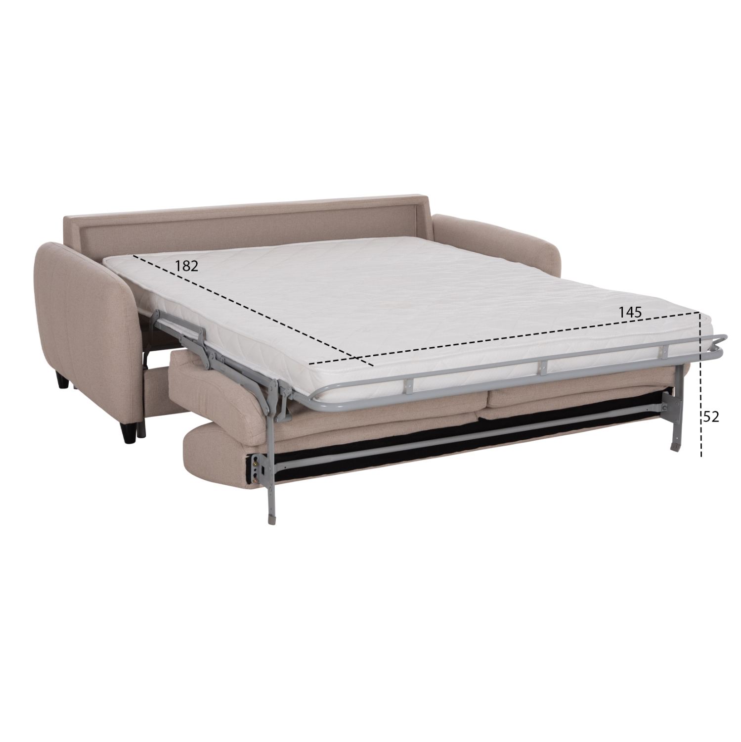 ΚΑΝΑΠΕΣ-ΚΡΕΒΑΤΙ ΜΕ ΑΝΑΔΙΠΛ.ΣΤΡΩΜΑ ETUDINE HM3311.02 ΜΠΕΖ ΥΦΑΣΜΑ 190x98x90Υεκ 3