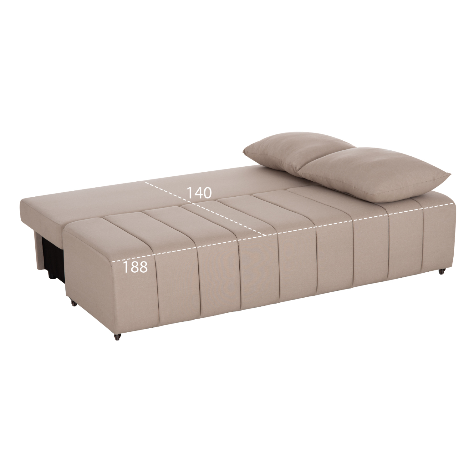 ΚΑΝΑΠΕΣ ΚΡΕΒΑΤΙ ΤΡΙΘΕΣΙΟΣ KEND HM3313.03 ΥΦΑΣΜΑ ΣΕ ΑΝΟΙΧΤΟ ΜΠΕΖ 188x85x82Υεκ. 3
