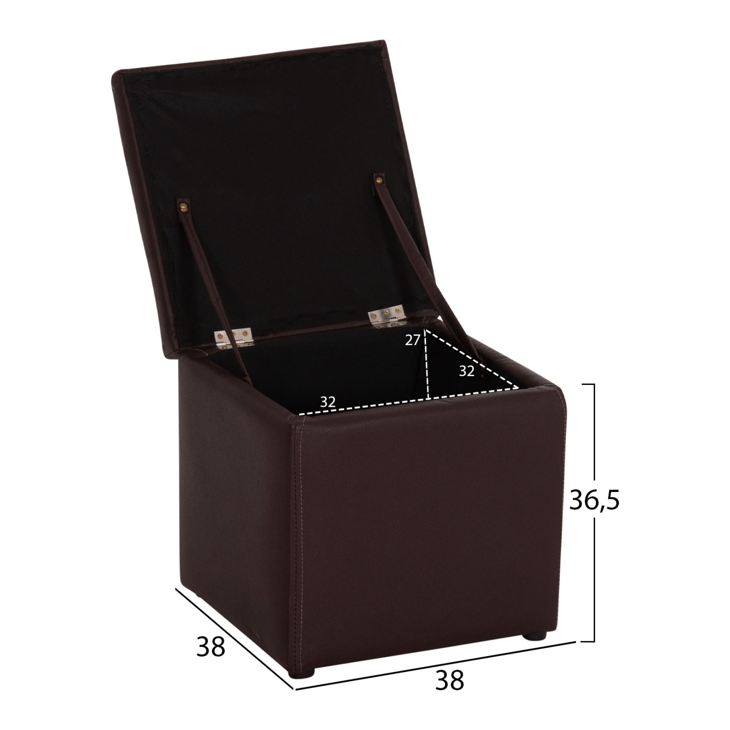 ΣΚΑΜΠΩ ΜΕ ΑΠΟΘΗΚΕΥΤΙΚΟ ΧΩΡΟ PU ΚΑΦΕ CUBE HM224.03--38x38x36.5Υεκ. 2