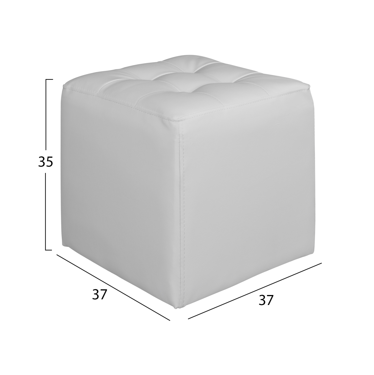 ΣΚΑΜΠΩ 37Χ37Χ35εκ ΜΕ PU ΛΕΥΚΟ PUNK HM264.02 2